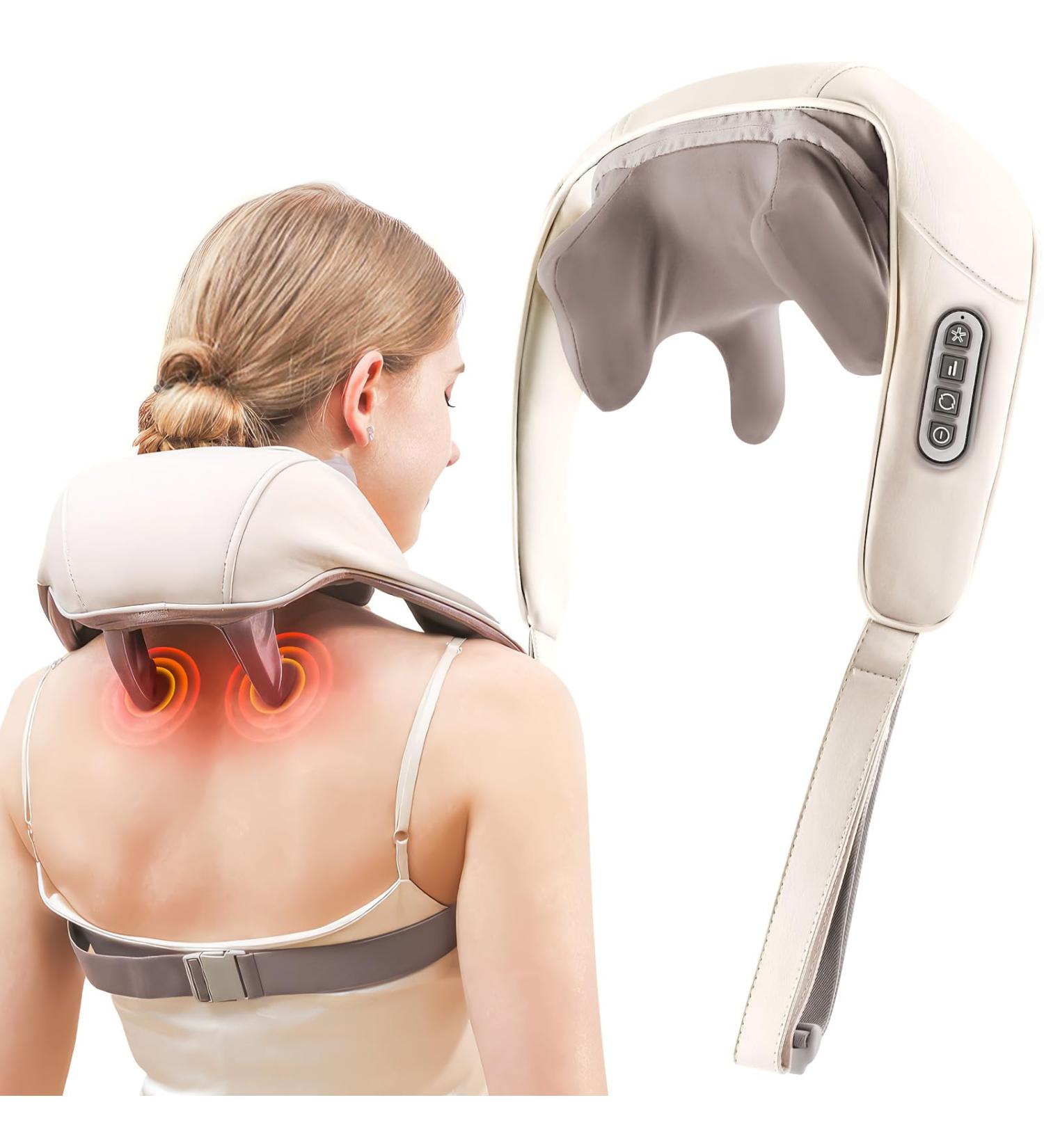 Neck Massage Device with Warmth - MdiBzca Shiatsu Back Massager for Shoulders & Back | Portable Massage Belts & Hand Simulation - Buy Online on GoSupps.com