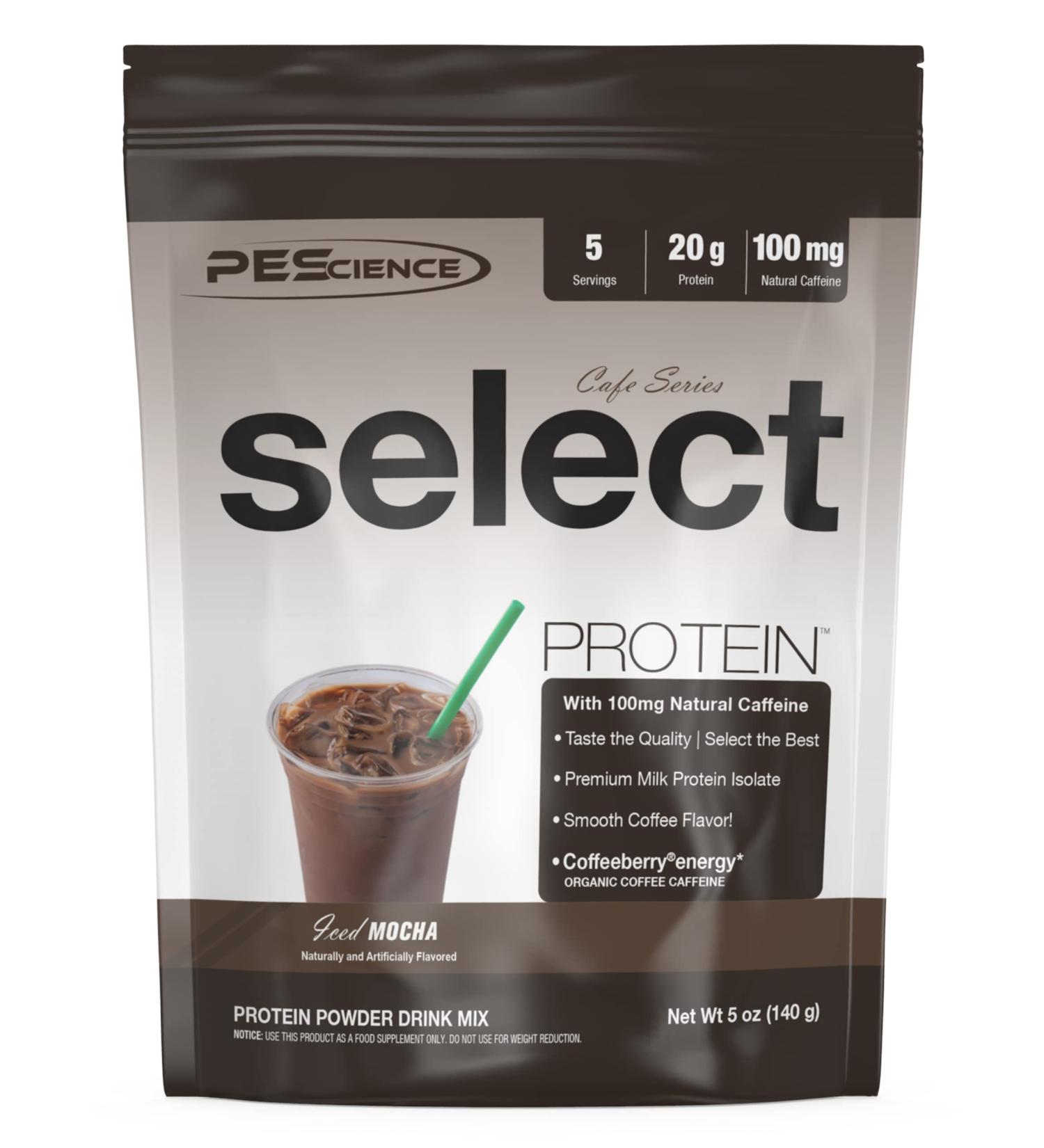 PEScience Select Cafe Protein Iced Mocha - Coffee Flavored Whey & Casein Blend - 5 Servings - Buy Online on GoSupps.com