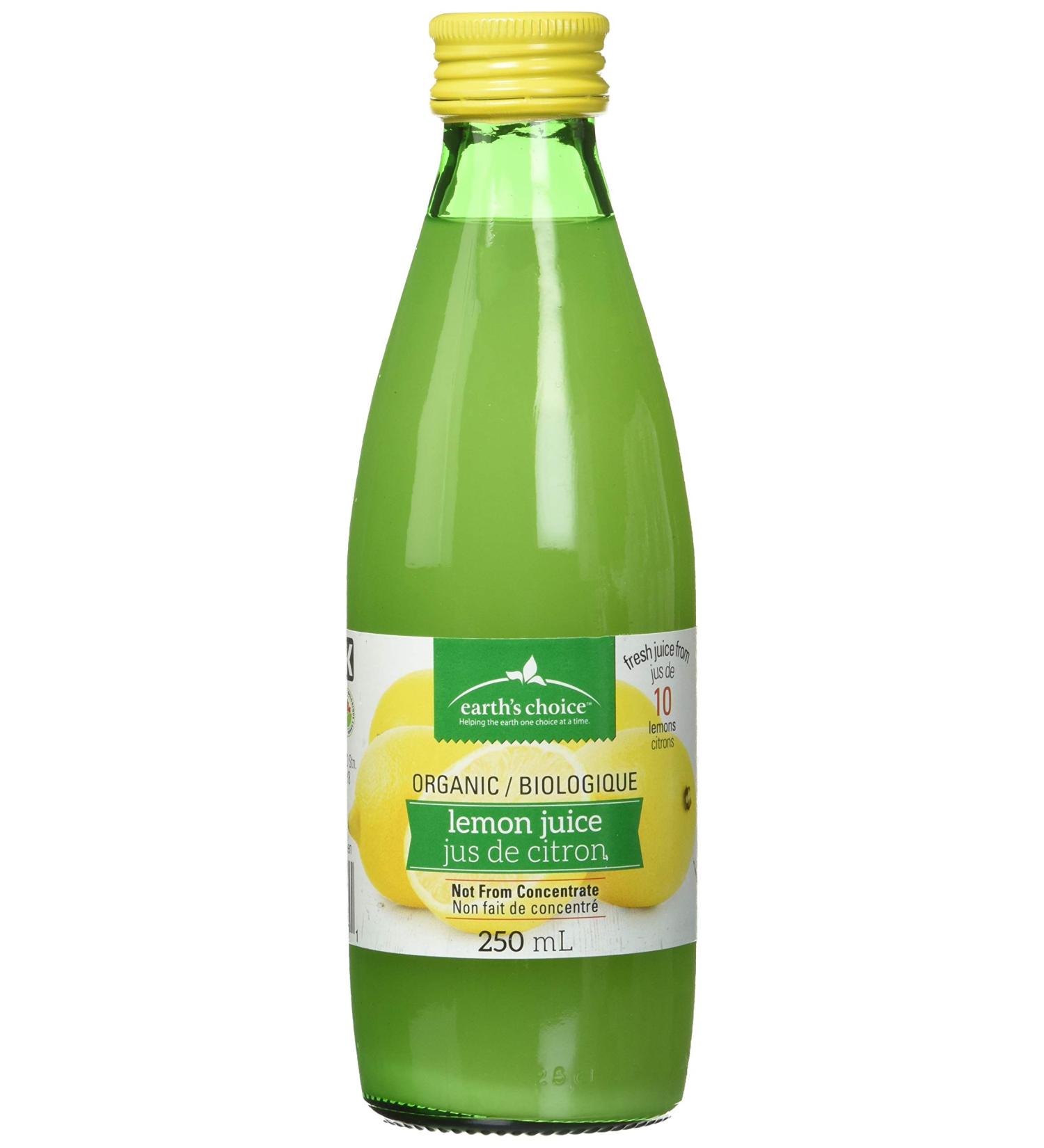 Earth's Choice - 100% Organic Lemon Juice Not from Concentrate 12 Pack of 250ml 1 ml (Pack of 12) - Buy Online on GoSupps.com