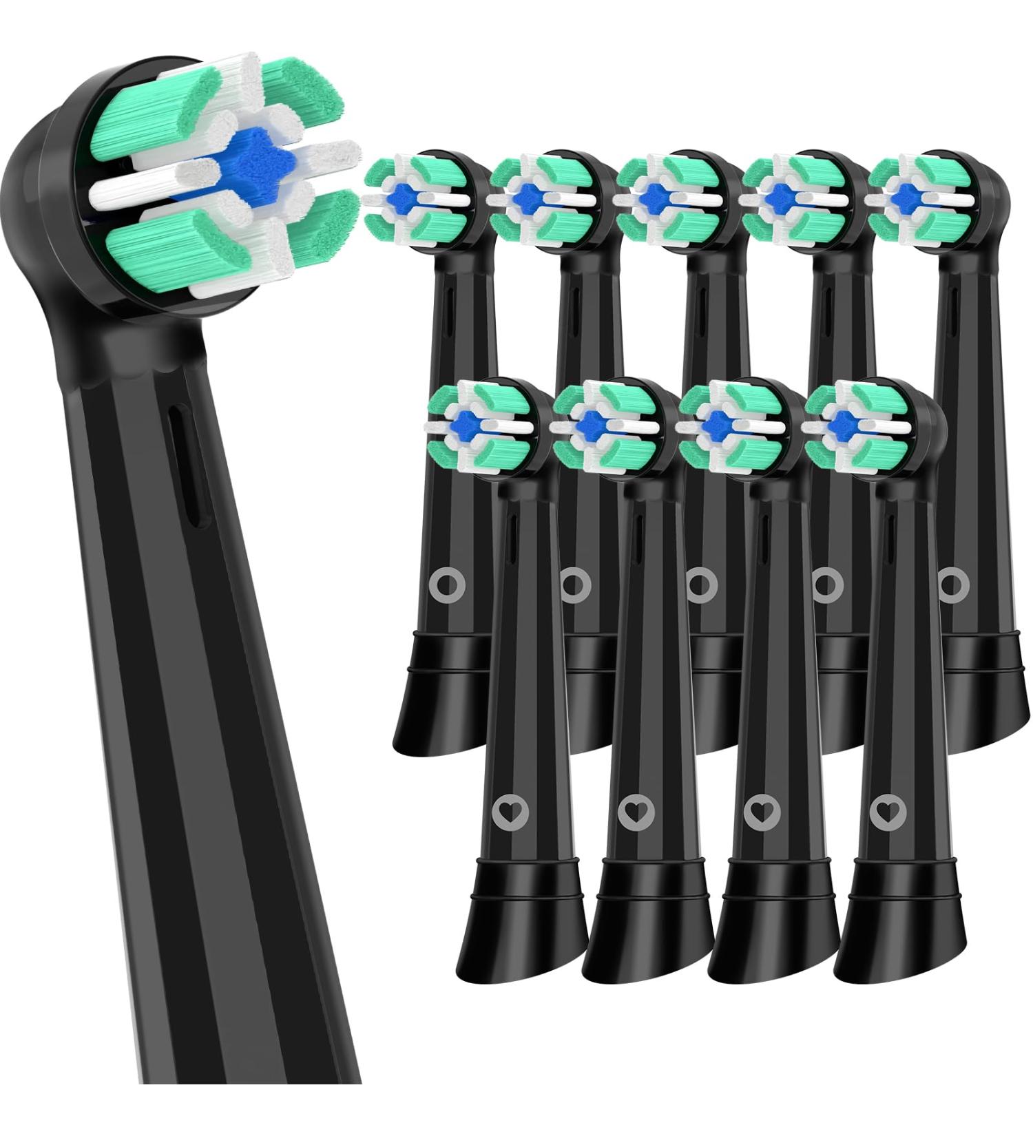 Brizuf 10 Supplement Toothbrush - Compatible with Oral-B iO Series 3/4/6/7/8/9/10 - Gentle Cleaning Plug-in Brush - Black - Buy Online on GoSupps.com