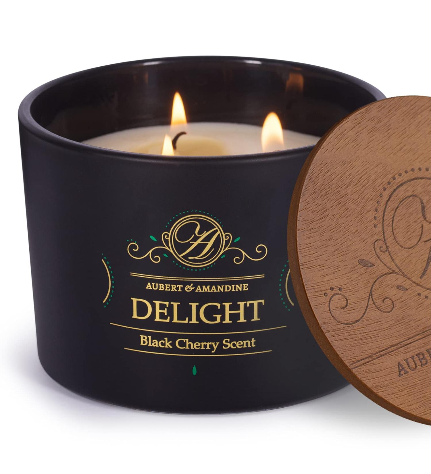 Black Cherry 3 Wick Aromatherapy Candle | Large Soy Candle for Relaxation | Stress Relief & Great Gift Idea for Women | Home Scented Candle for Mothers Day, Birthday, or Housewarming - Buy Online on GoSupps.com