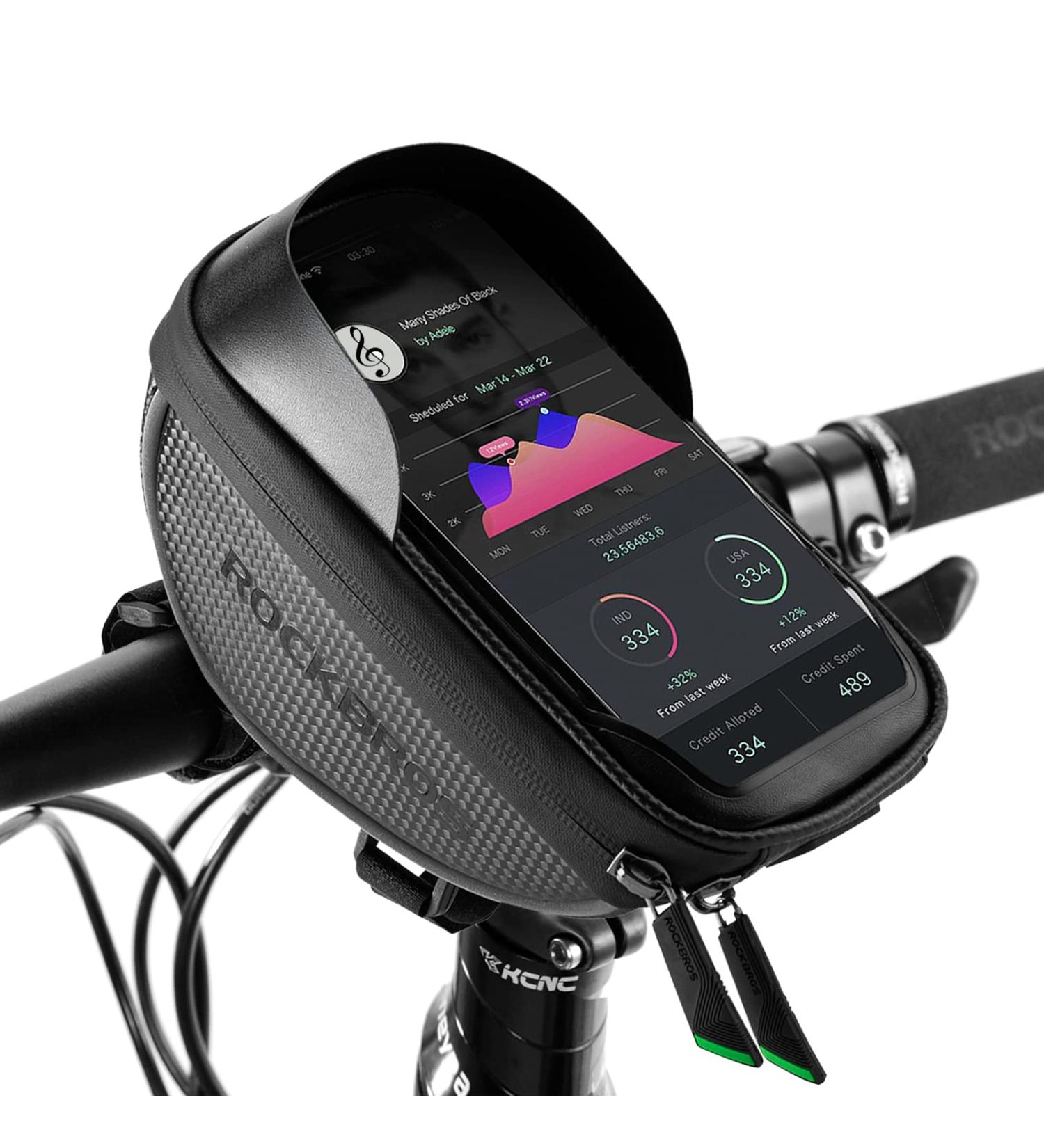 Rockbros Waterproof Bicycle Handlebar Bag - Universal Smartphone Holder for 6.5 Touchscreens - Buy Online on GoSupps.com
