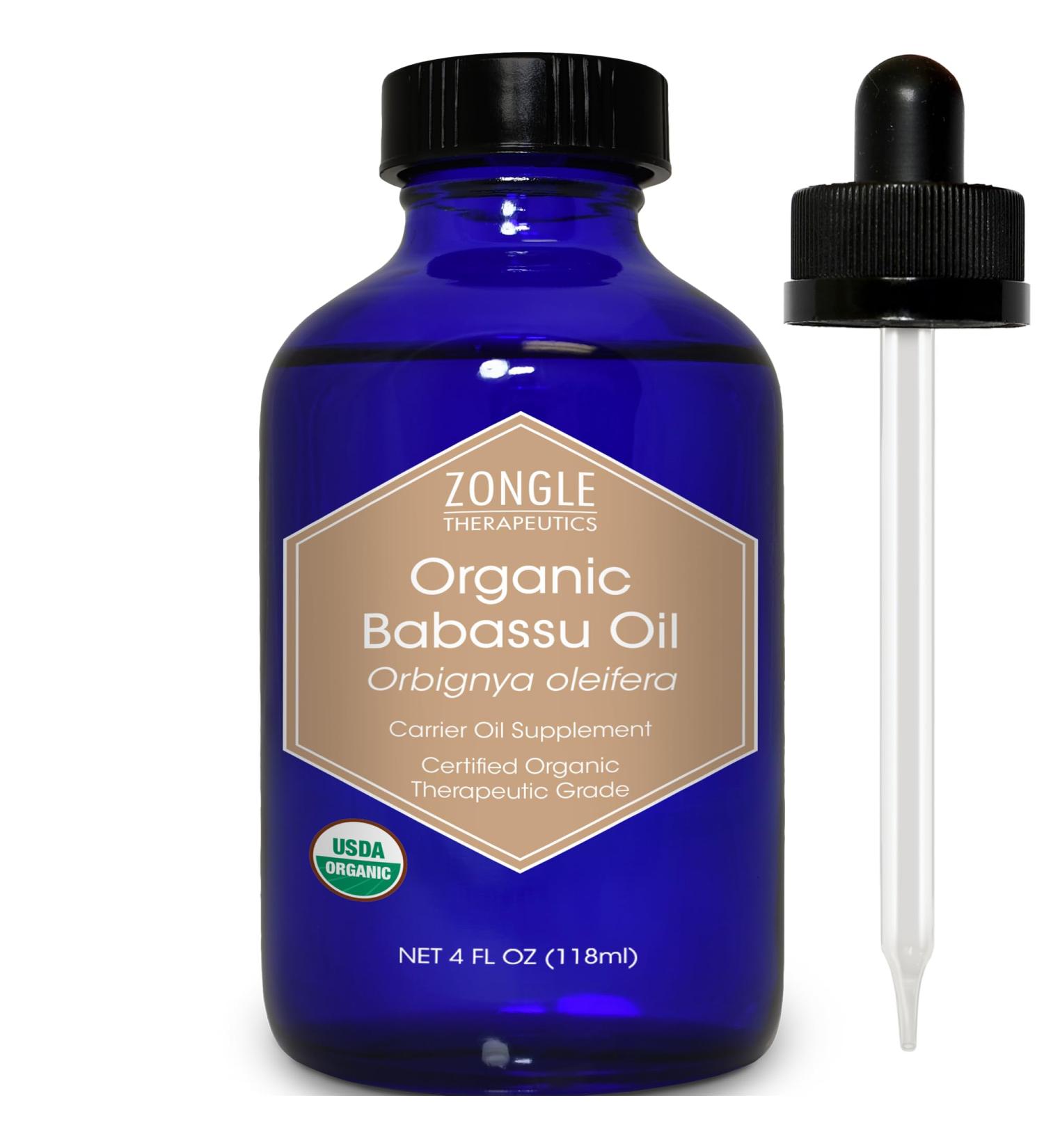 Zongle USDA Organic Babassu Oil - 4 oz Unrefined Virgin Cold Pressed Safe to Ingest International Shipping Available - Buy Online on GoSupps.com