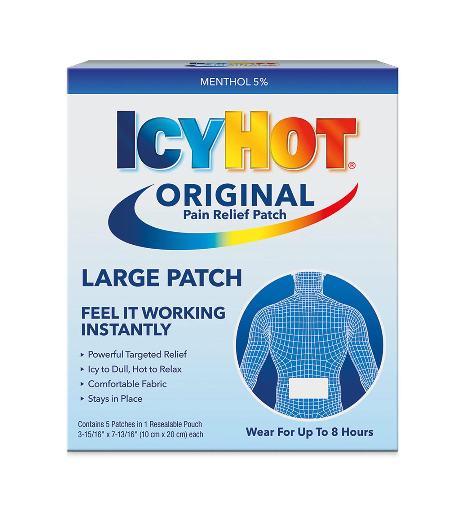 Icy Hot Medicated Patch Extra Strength - Back and Large Area Pain Relief - 5 Count, Pack of 3 - Buy Online on GoSupps.com