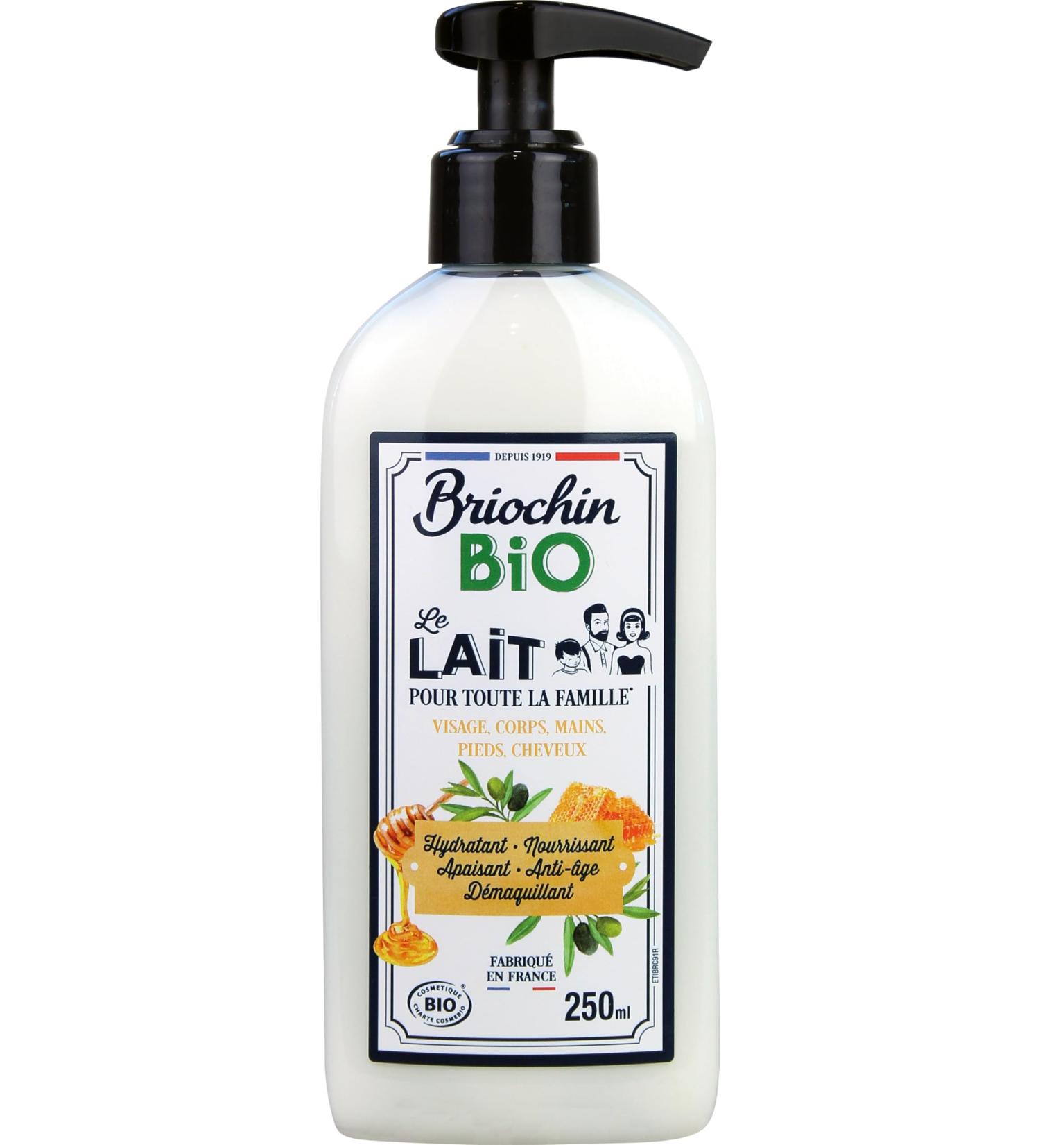 Briochin since 1919 - Organic Natural Milk 250ml - Face Body Hands Hair - Moisturizing Anti-aging Repairing Soothing - Certified Organic - Made in France - Buy Online on GoSupps.com