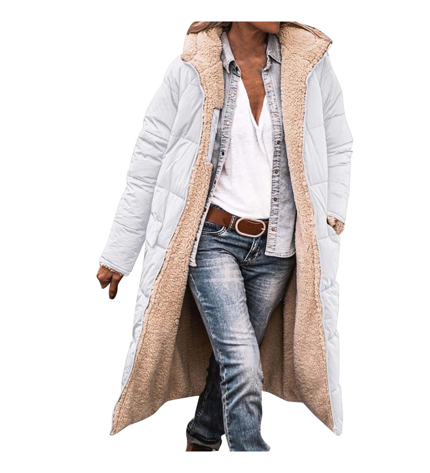 Hanxiulin Fleece Jacket Women's Plush Hoodie - Cozy Autumn & Winter Coat Breathable & Stylish - Available in White XXL - Buy Online on GoSupps.com