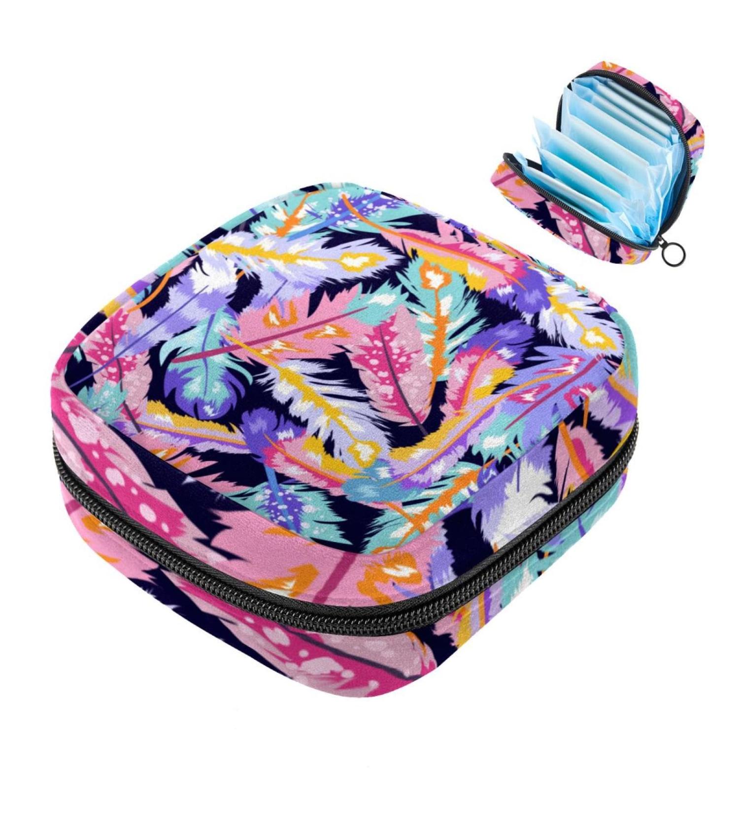 Boho Spring Pattern Storage Bags for Women's Bandages | Large Menstrual Cup Pocket & Zip | Multi-Colored Bags for Period Inserts Panty Liners & Tampons - Buy Online on GoSupps.com