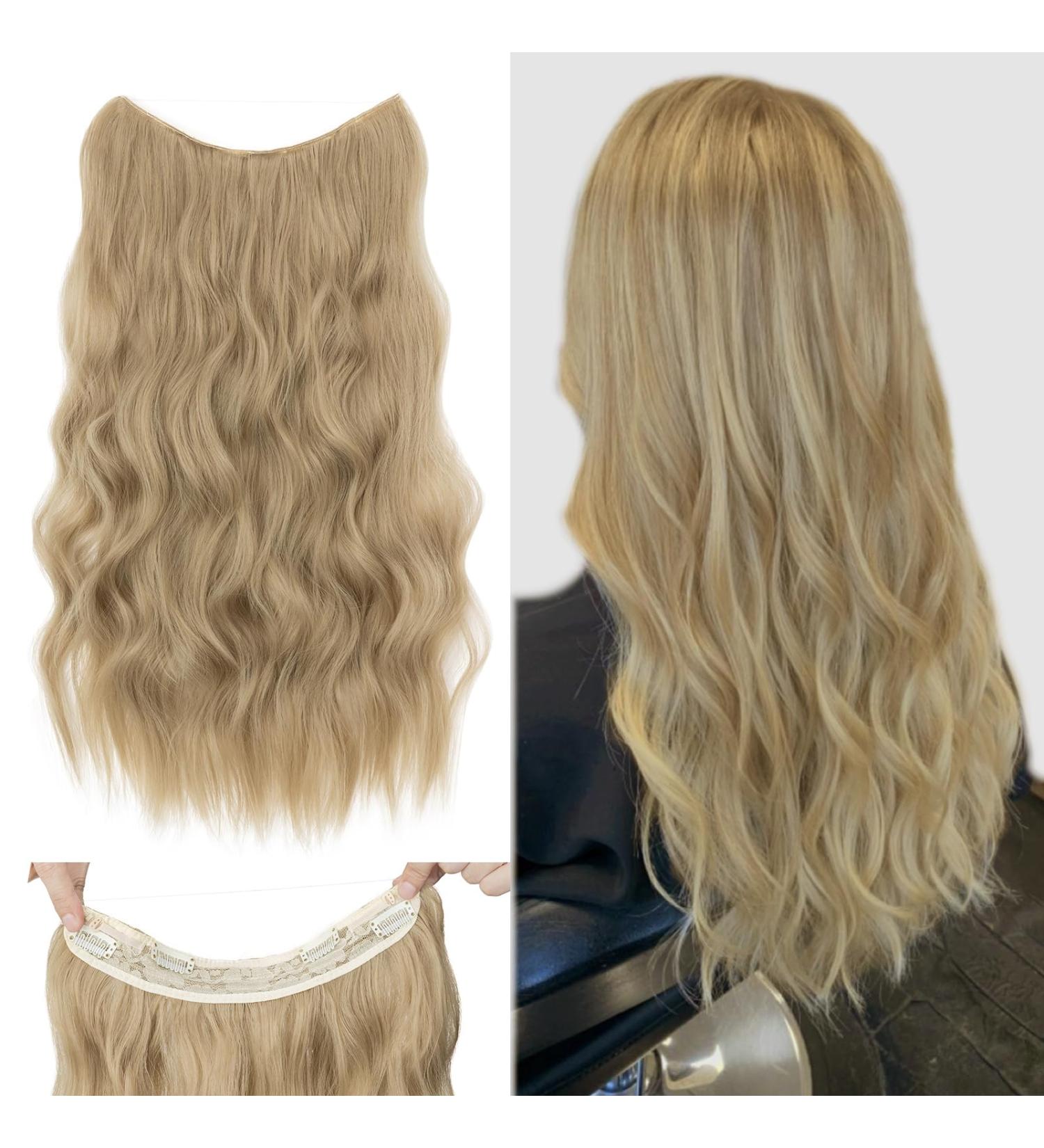 Silk-Co Hair Extensions - Adjustable Synthetic Clip-In Extensions for Women | 60cm Dark Blonde & Blond - International Shipping Available - Buy Online on GoSupps.com