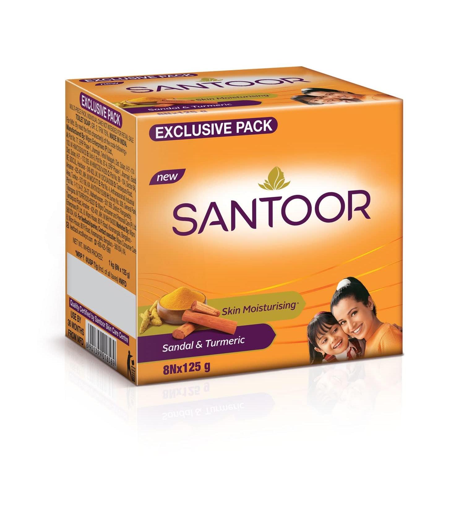 Skin Moisturizing Sandal & Turmeric Soap - Anti-Aging Nourishing Soft & Smooth Skin | Pack of 8 125g | All Skin Types | International Shipping - Buy Online on GoSupps.com