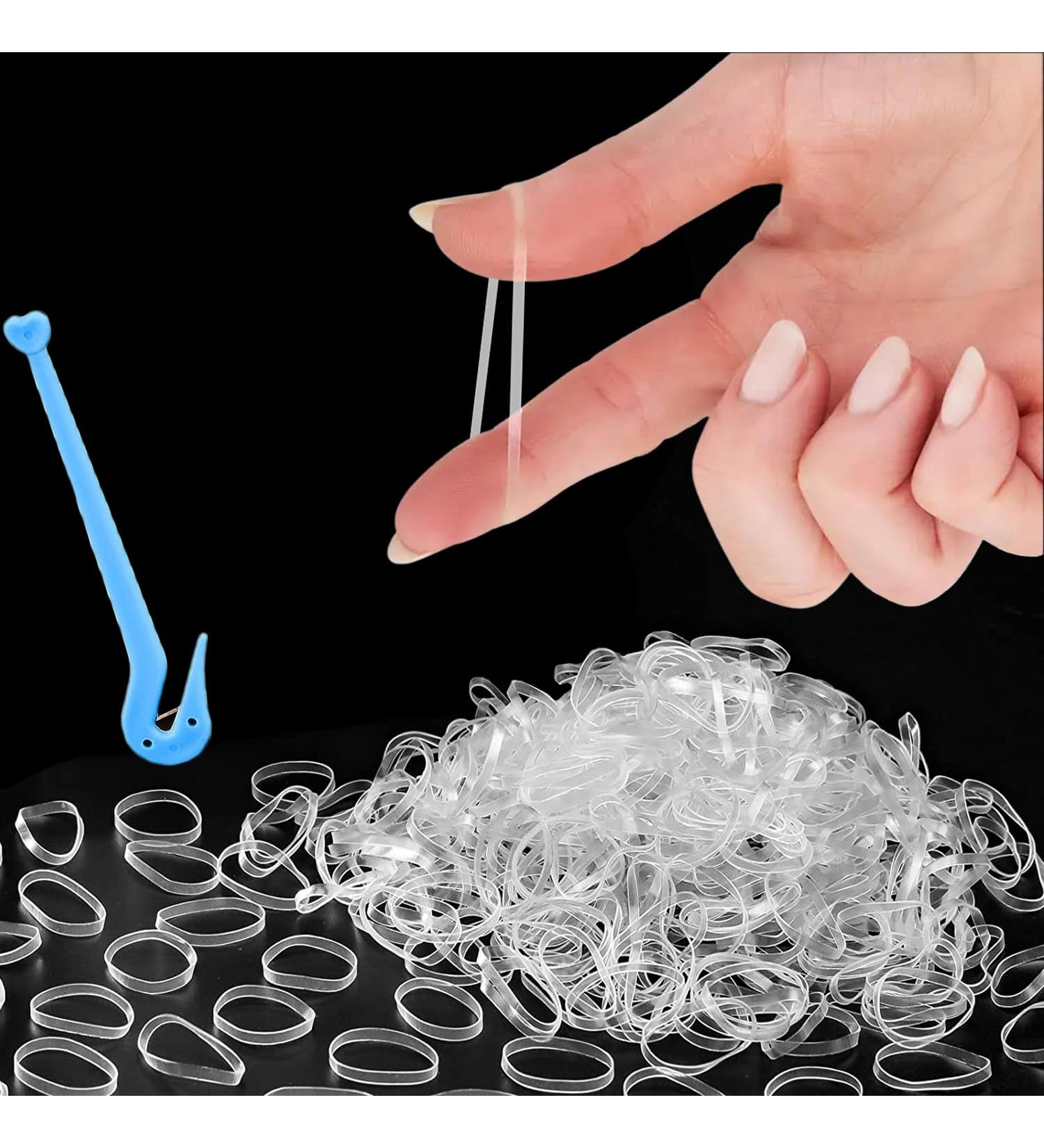 1000x Clear Elastic Hair Bands - Mini Hair Elastics for Braiding and Styling - Buy Online on GoSupps.com