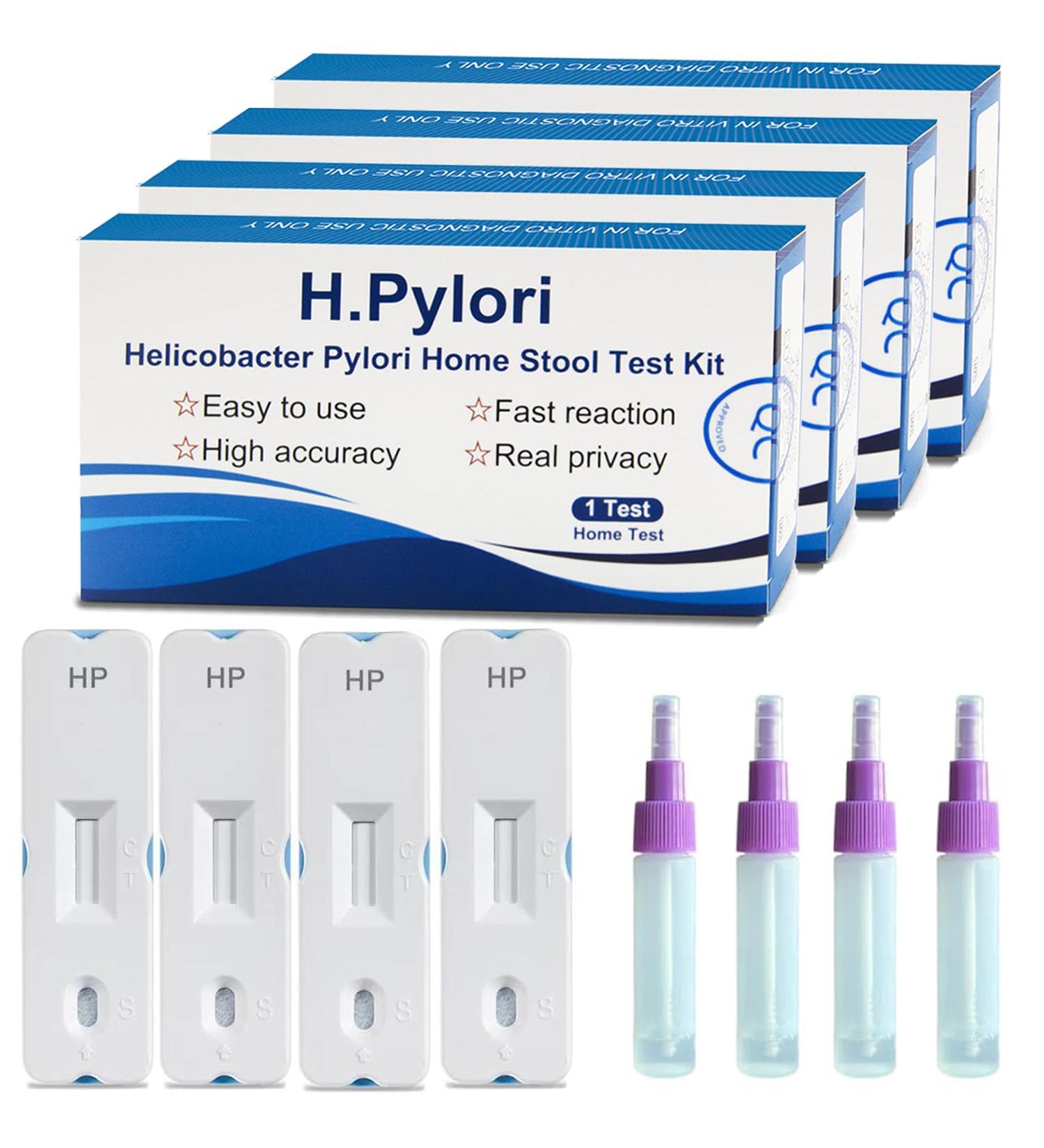 H. Pylori Test Kit | Accurate Home Stool Test | 4 Tests | Results in 10-15 Minutes - Buy Online on GoSupps.com
