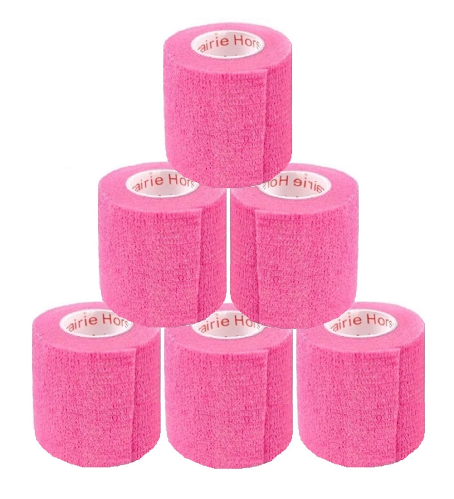 2 Self Adhesive Medical Bandage Wrap Tape - Bright Pink (6 Rolls) | Self Adherent Cohesive First Aid for Wrist, Ankle, Knee | Ideal for Sprains and Swelling | 6 Count - Buy Online on GoSupps.com