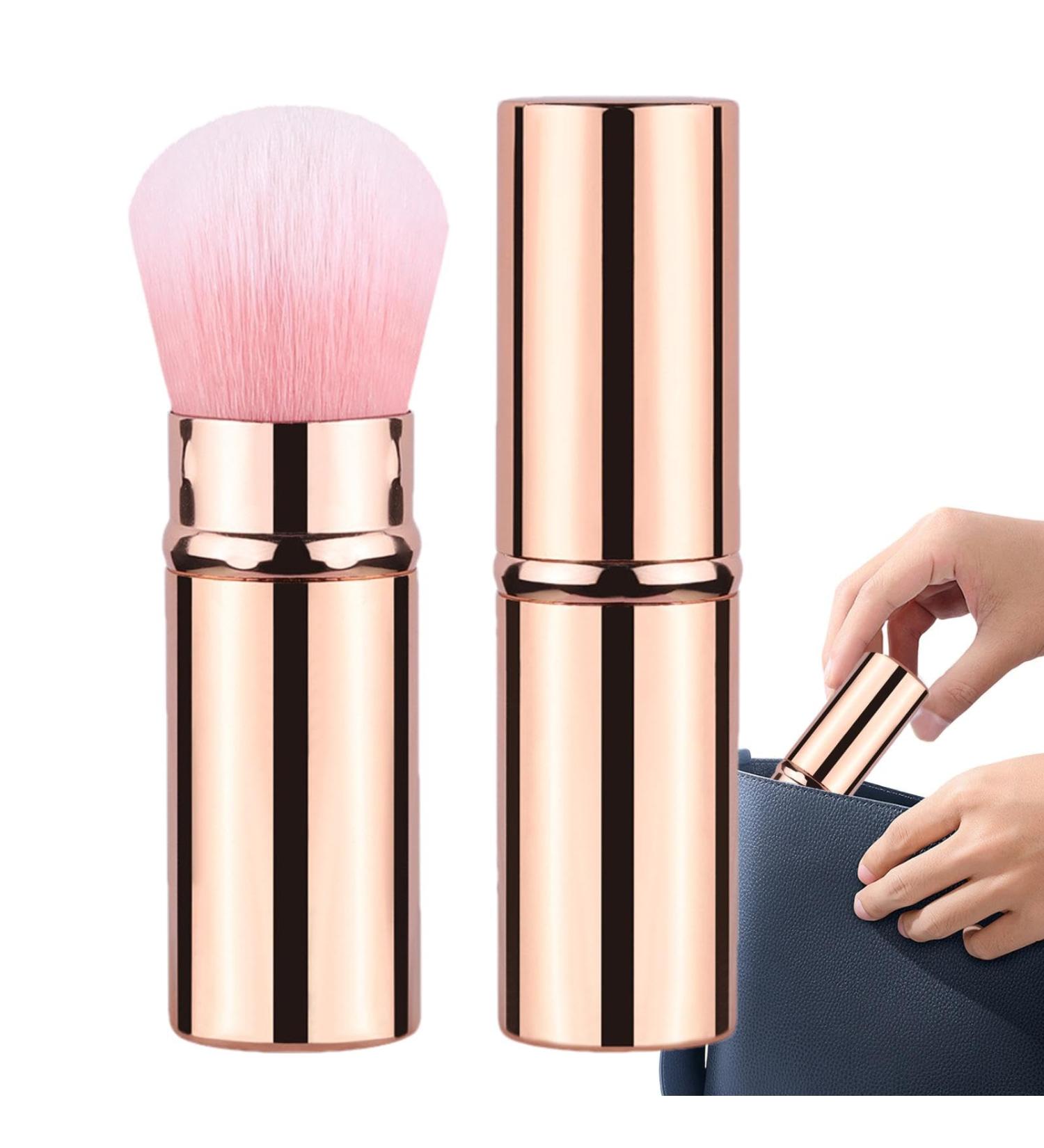 Travel Makeup Brushes Travel Telescopic Cosmetics Brushes | Beginner Friendly Powder Brush for Foundation Sunscreen Bronzing Powder Gold - Buy Online on GoSupps.com