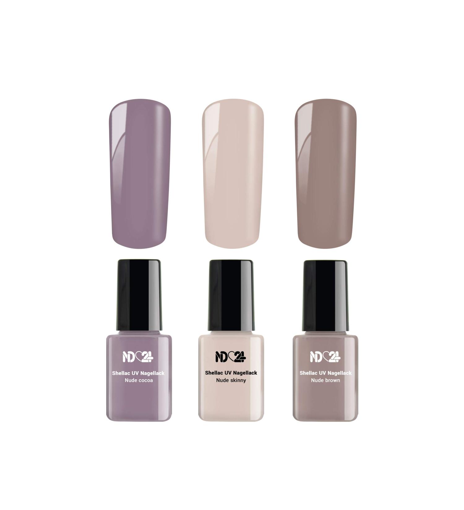 Beauty Nude Collection Set - Premium Shellac UV Soak Off Gel Nail Polish (3 x 12ml) - Made in Germany | International Shipping - Buy Online on GoSupps.com