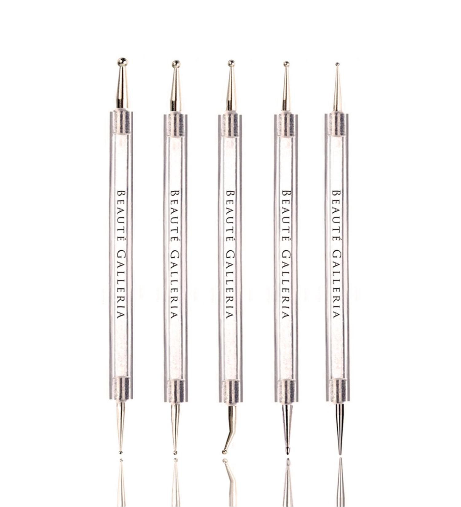 Beaute Galleria 5 Piece 2-Way Dotting Pens Nail Art Design Set - Manicure Tools for Marbleizing, Swirling, and Mandala Art - Buy Online on GoSupps.com