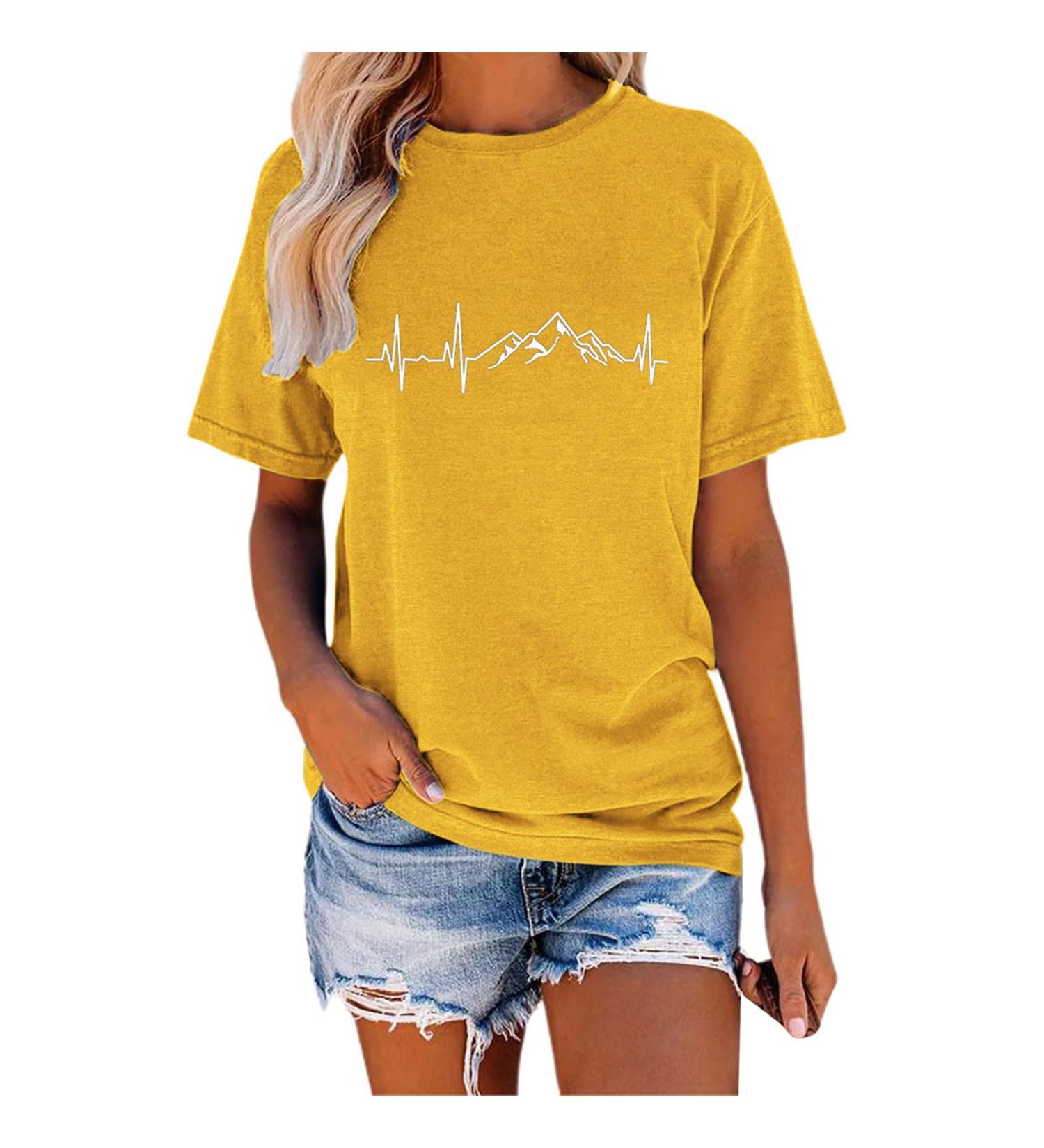 Shop Women's Winged Sleeve Genetic T-Shirt - Casual Summer Tank Top V-Neck Crop XXL - White & Yellow - Buy Online on GoSupps.com