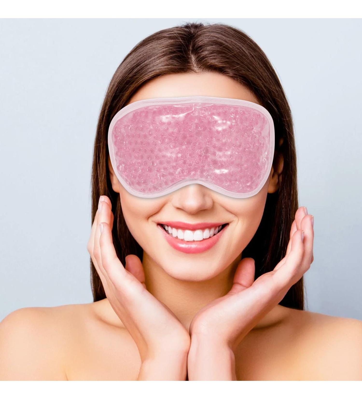 MIVORA Cooling Gel Mask - Hot Cold Therapy for Puffy Eyes, Migraines, Dark Circles - Reusable Sinus Pain Relief - Light Blue-Facebook - Buy Online on GoSupps.com