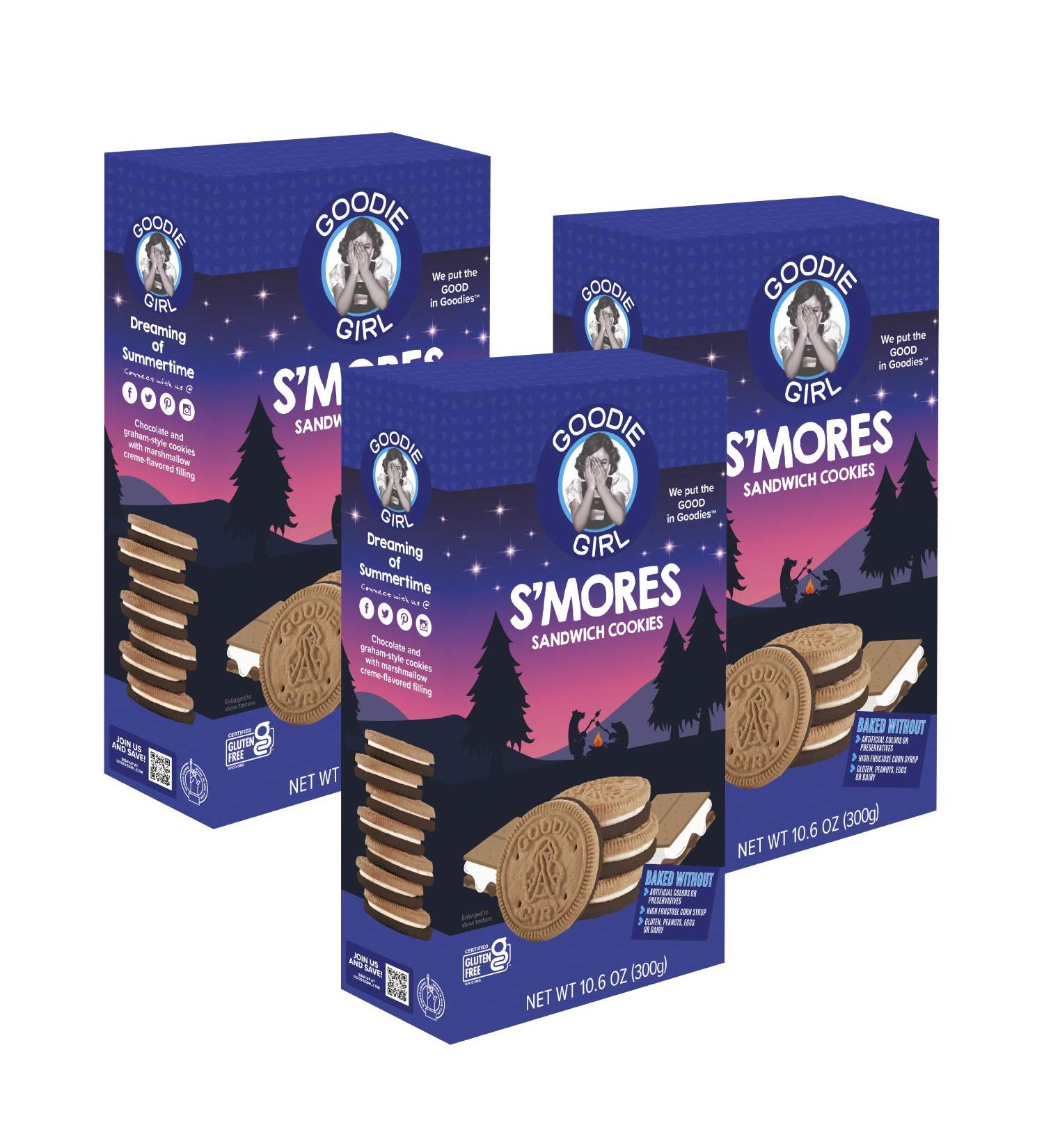 Goodie Girl Smores Sandwich Cookies - Gluten Free, Peanut Free, Egg Free, Dairy Free | Plant Based with No High Fructose Corn Syrup | Kosher | 10.6oz (Pack of 3) - Buy Online on GoSupps.com