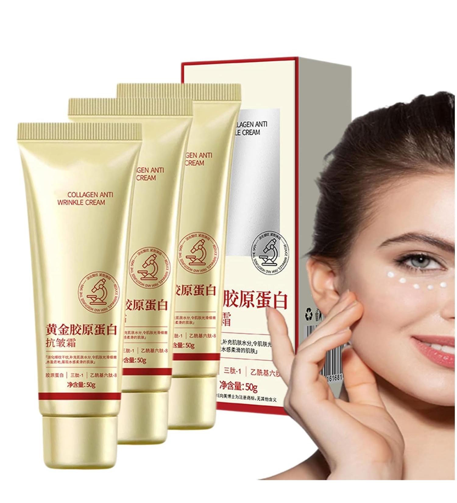 3 PCS Cr mes Anti-Rides Au Collag ne Dor 50 G Cr me Hydratante Cor enne pour Le Visage Au Collag ne Cr me Raffermissante Hydratante En Profondeur Longue Dur e R duit Les Ridules - Buy Online on GoSupps.com
