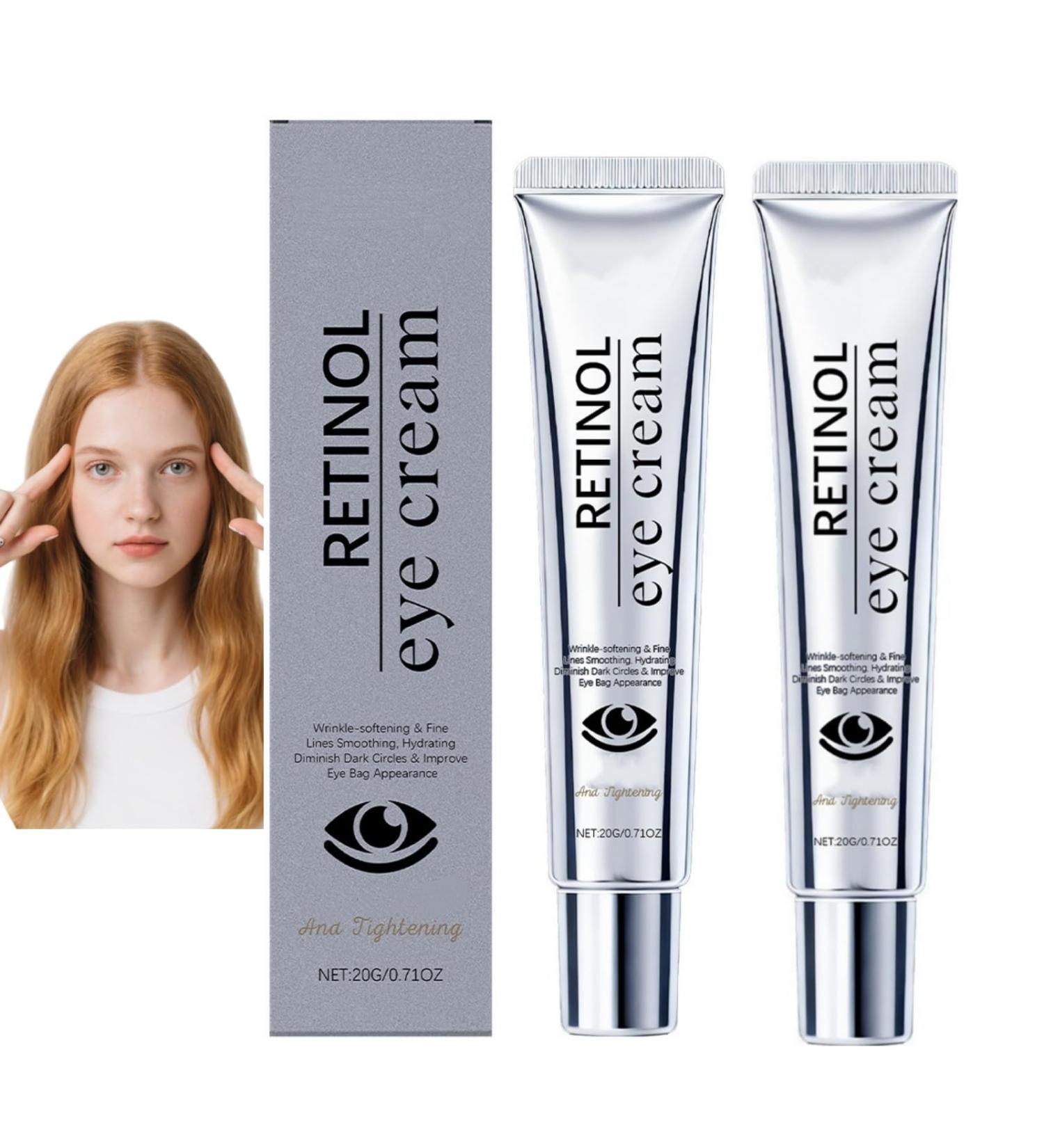 ZHJZGS Retinol Eye Cream 20 g moisturizing eye care for adults soothes dryness firms firms and smoothes the skin of the eyes reduces fine lines 2 pieces - Buy Online on GoSupps.com