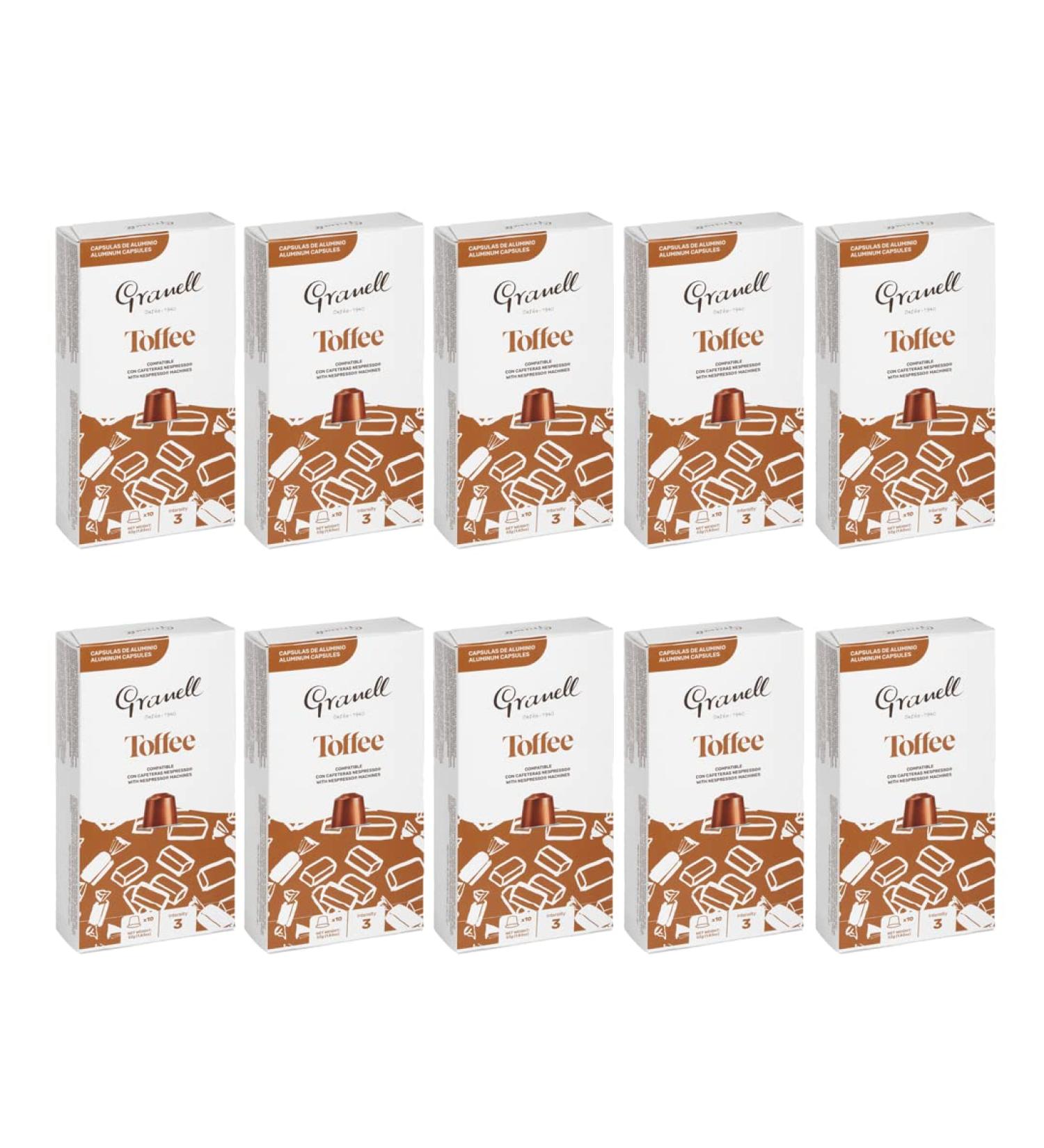 Granell Caf s 1940 - Aromas - Toffee Espresso | Aluminum Capsules Compatible with Nespresso 100% Arabica - 100 Aluminum Coffee Capsules - Buy Online on GoSupps.com