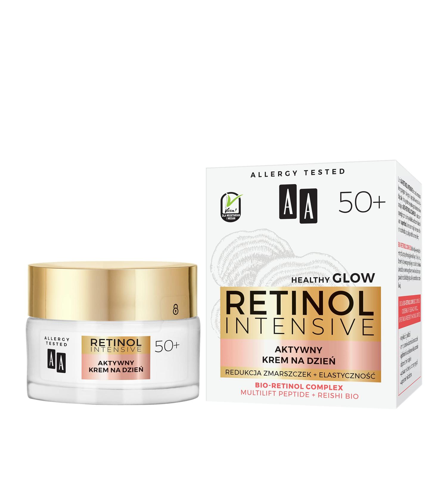 AA RETINOL INTENSIVE 50+ active day cream wrinkle reduction + elasticity 50 ml Daily - Buy Online on GoSupps.com