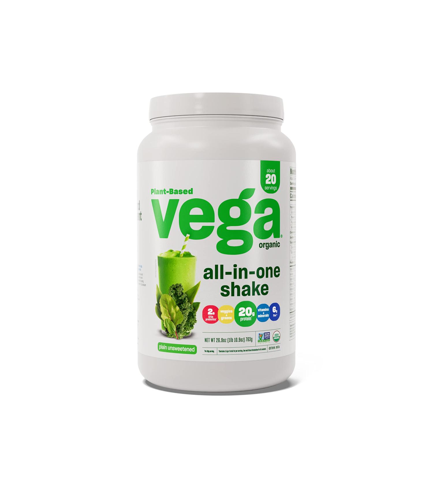 Vega Organic All-in-One Vegan Protein Powder (20 Servings) Superfood Vitamins, Immunity Support, Keto Friendly Pea Protein 1.7 lbs - Unsweetened (Packaging May Vary) - Buy Online on GoSupps.com