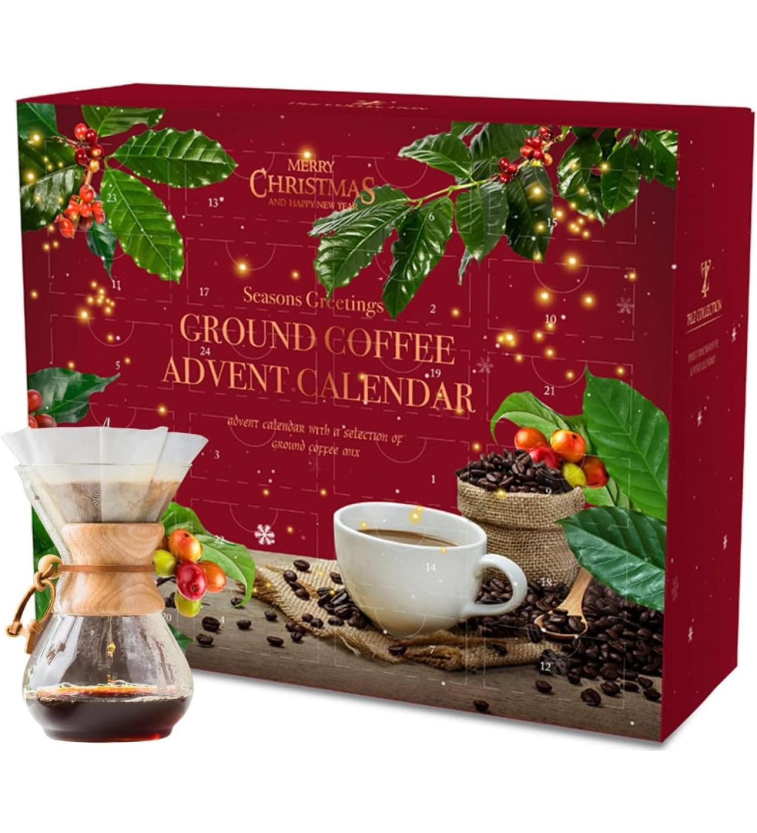 Coffee Advent Calendar 2023 Christmas |24 Days Flavoured Ground Coffee Gift Set Christmas Coffee Gifts For Men & Women French Vanilla Coffee Hazelnut Irish Italian Cinnamon Coffee Christmas Gifts - Buy Online on GoSupps.com