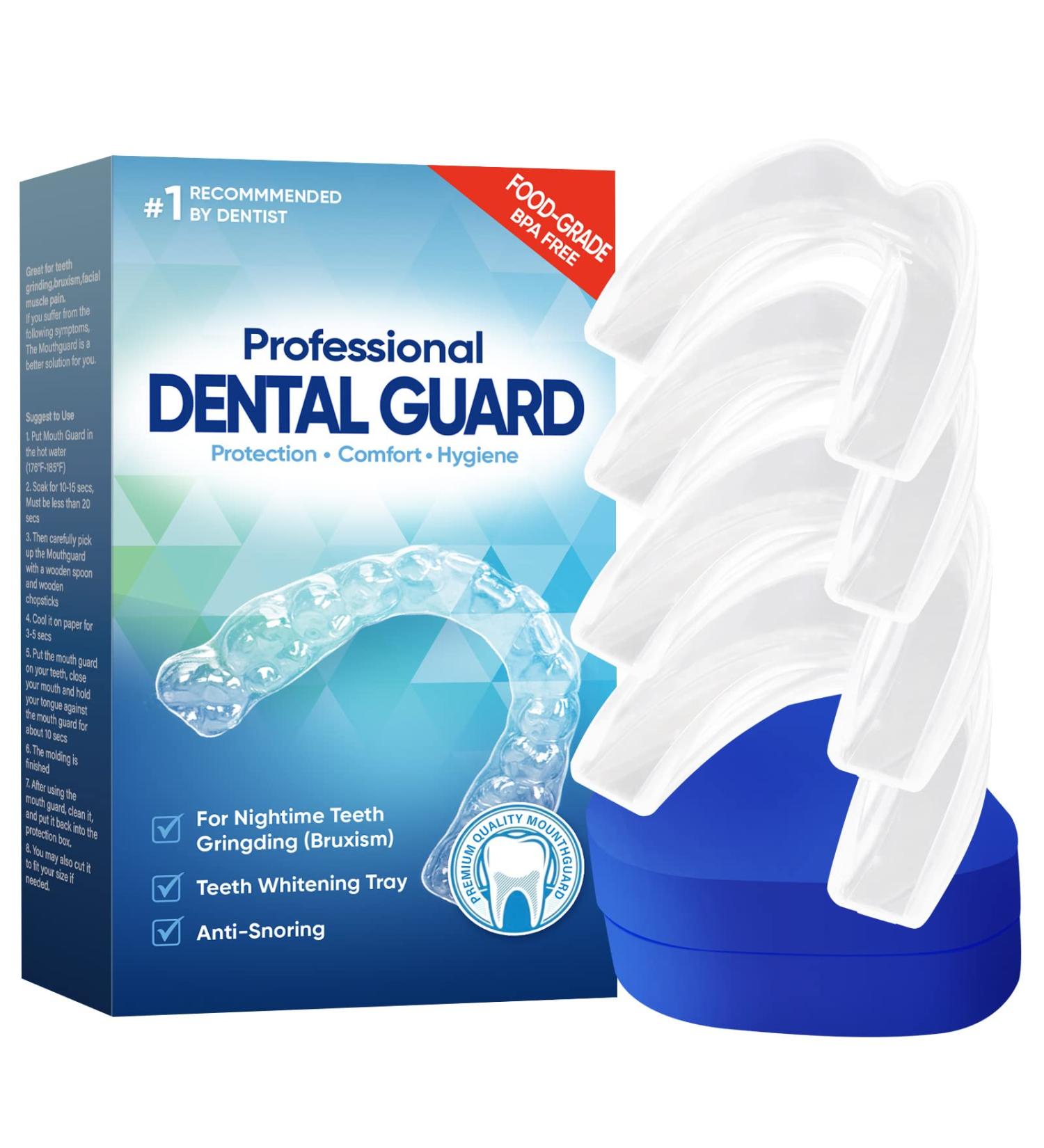 Teeth Grinding Night Guard 4PCS Set - Adults Gum Shield for Sleeping and Retainers - 2 Sizes - Buy Online on GoSupps.com