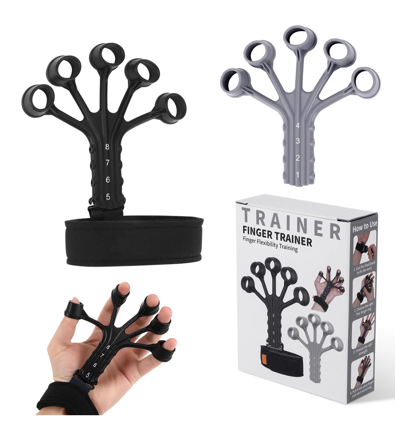 Hand Trainer & Finger Trainer Set - Improve Grip Strength Relieve Hand Pain Forearm Coaches for Enhanced Power - International Shipping Available - Buy Online on GoSupps.com