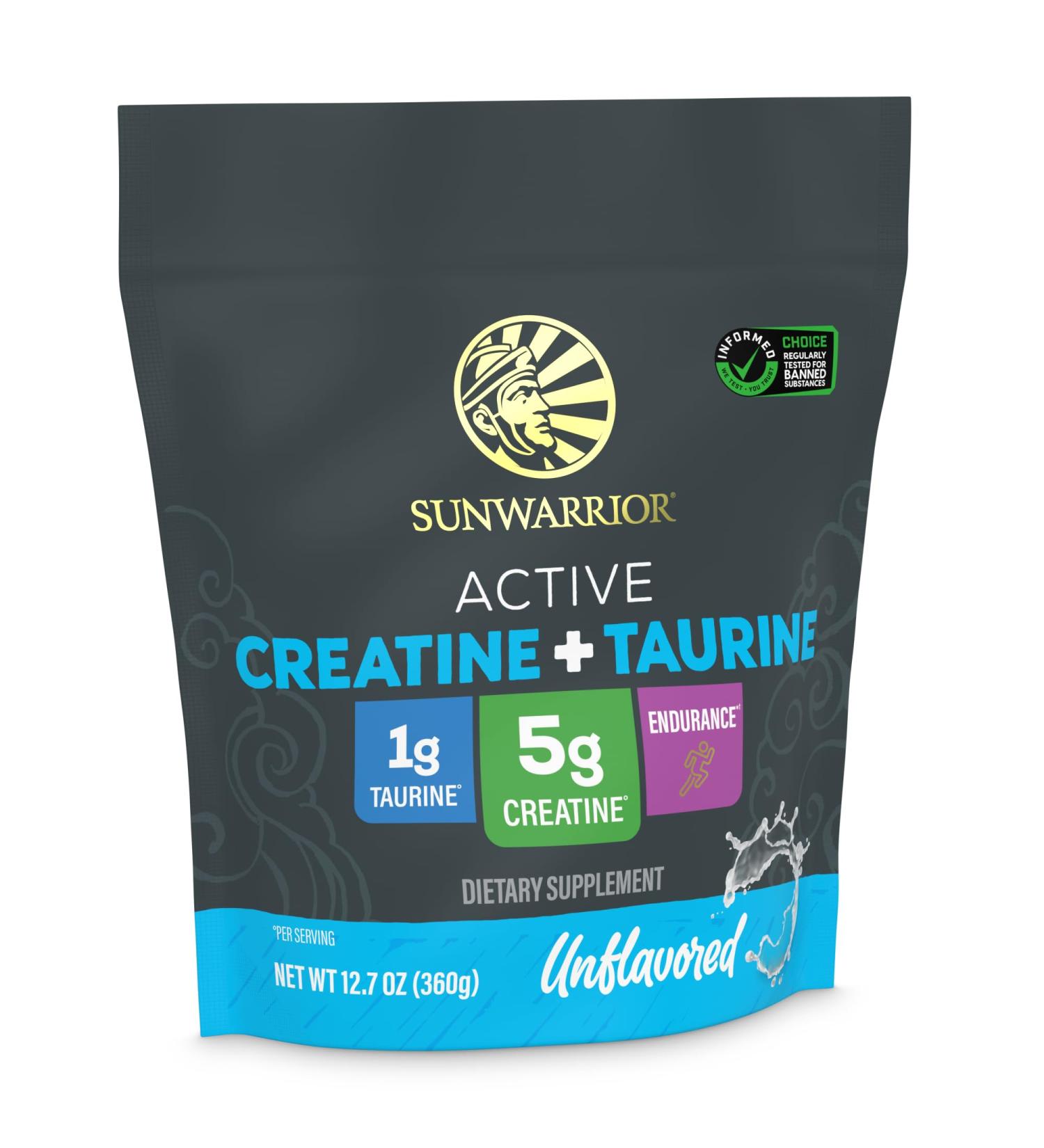 Creatine Monohydrate Powder Taurine Supplement 5g Creatine Monohydrate 1g Taurine per Serving | Vegan Muscle Strength Endurance & Recovery Support Clean Performance Formula | 60 Servings Unflavored - Buy Online on GoSupps.com
