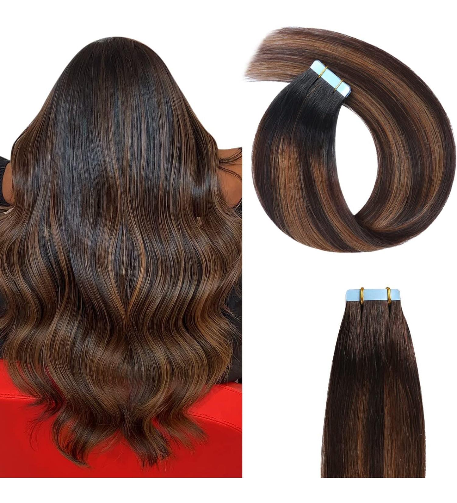 Yilite Tape Extensions Real Hair - 50cm T2/P2/6 | 20 Pieces | Invisible Silky Straight Skin Weft - Buy Online on GoSupps.com