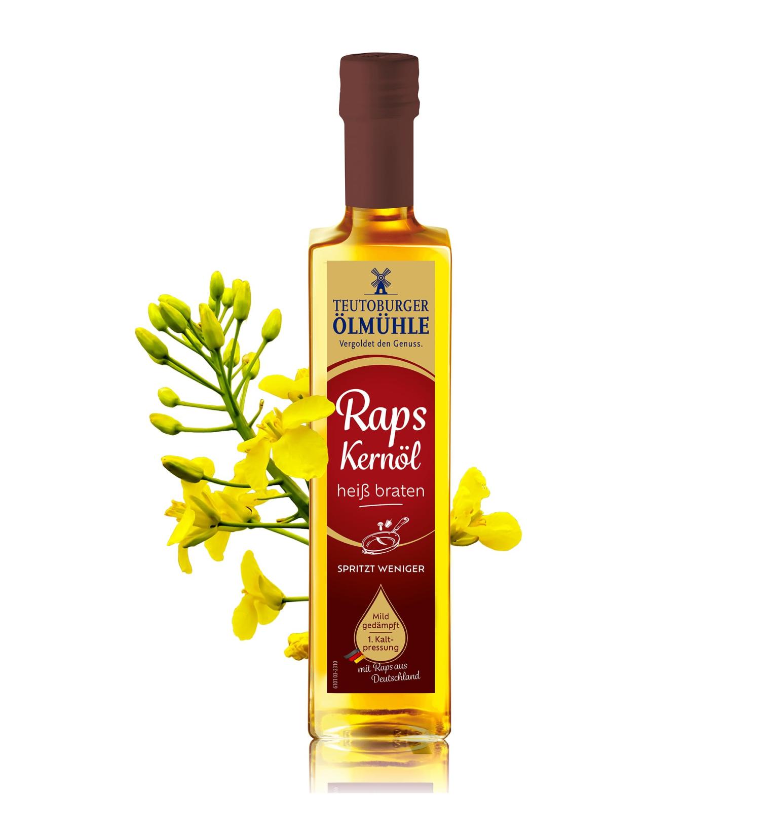 Teutoburger lm hle Rapeseed Oil for Frying - 500ml | Premium Quality Cooking Oil Ideal for Healthy Cooking & International Shipping - Buy Online on GoSupps.com