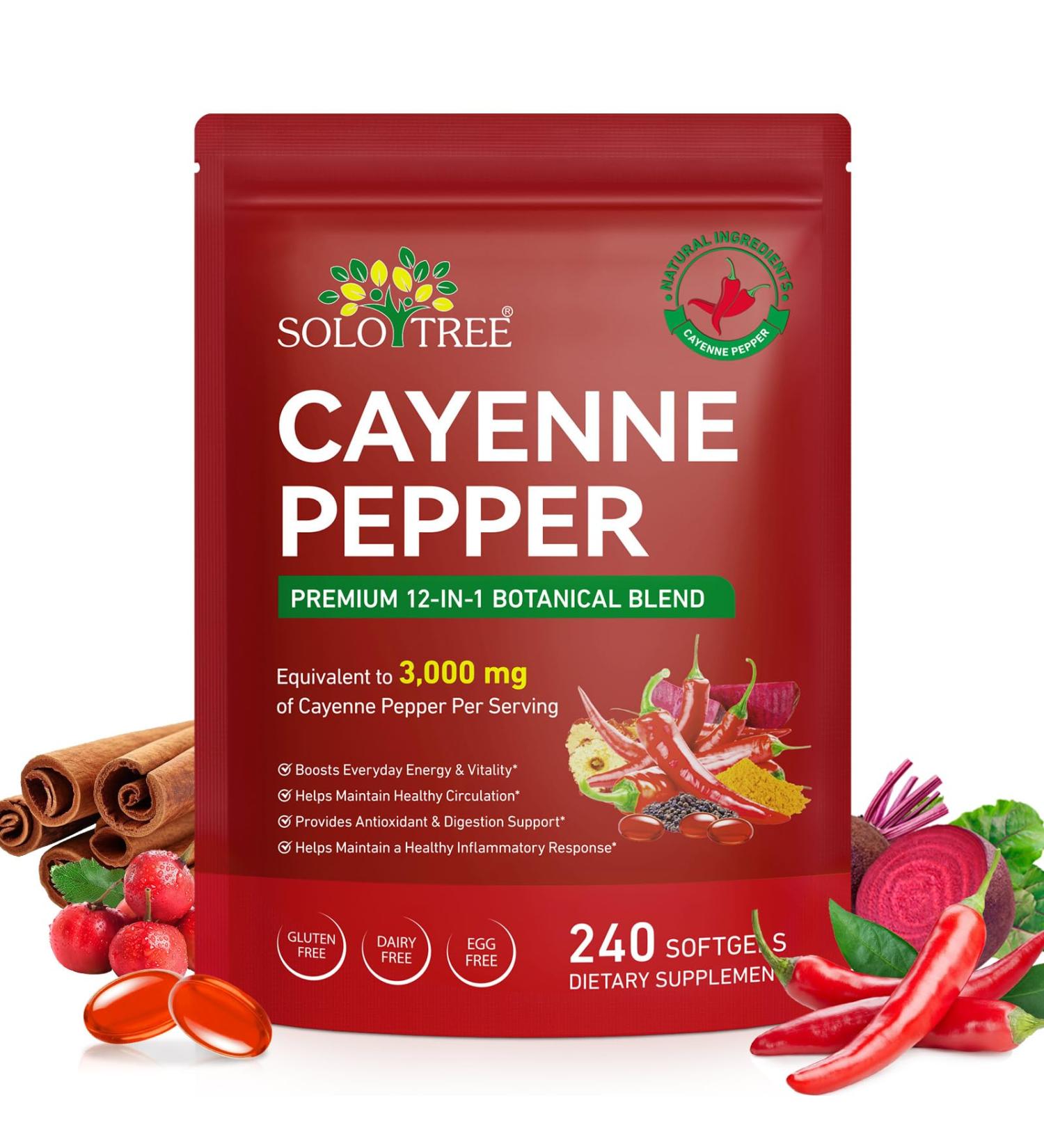 bnHUlMXw Cayenne Pepper Softgels Supplement 240 Count | Cayenne Pepper Capsules Supports Healthy Leg Vein Digestion Immune System Boosts Everyday Energy & Vitality | Non-GMO Gluten Free - Buy Online on GoSupps.com