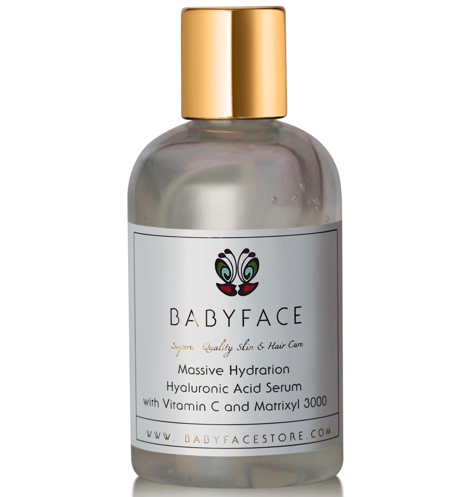 Babyface Refill Massive Hydration Hyaluronic Acid Serum with Vitamin C & Matrixyl 3000-4.2 oz.