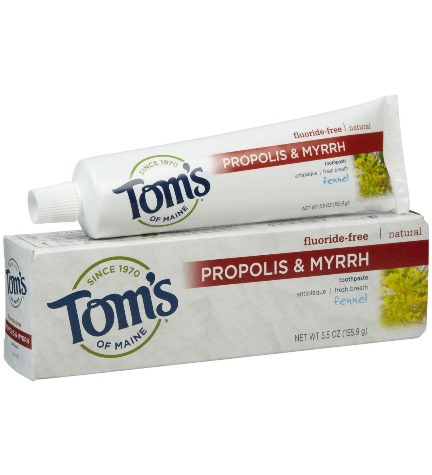 Tom's of Maine Propolis & Myrrh Fluoride Free Toothpaste - Fennel 5.5oz | Natural Oral Care - Buy Online on GoSupps.com