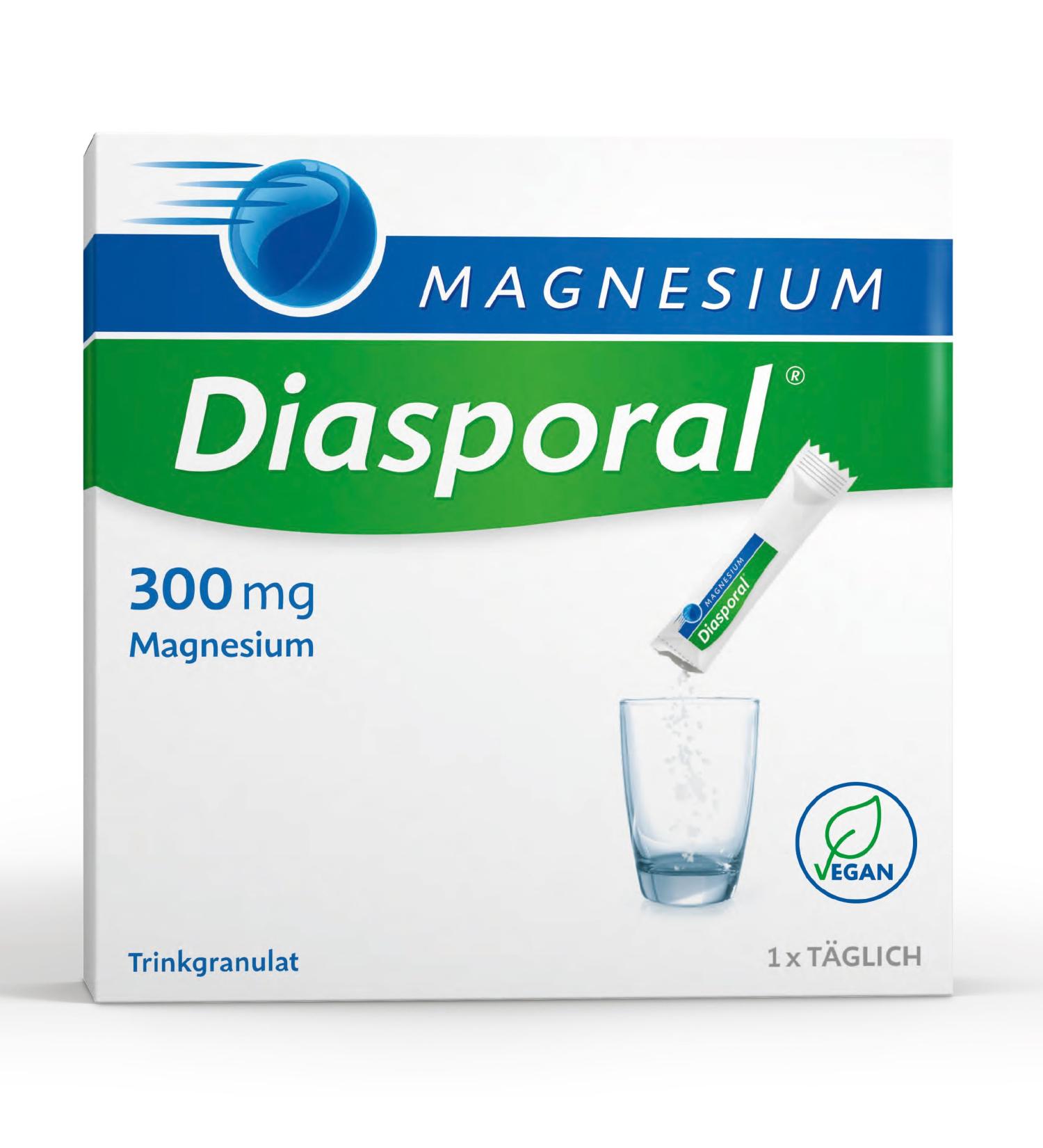 Magnesium Diasporal 300 mg Drinking Granulate - 50 Sticks for Muscle Cramp Relief | Pure Magnesium Citrate - 321 g Pack - Buy Online on GoSupps.com