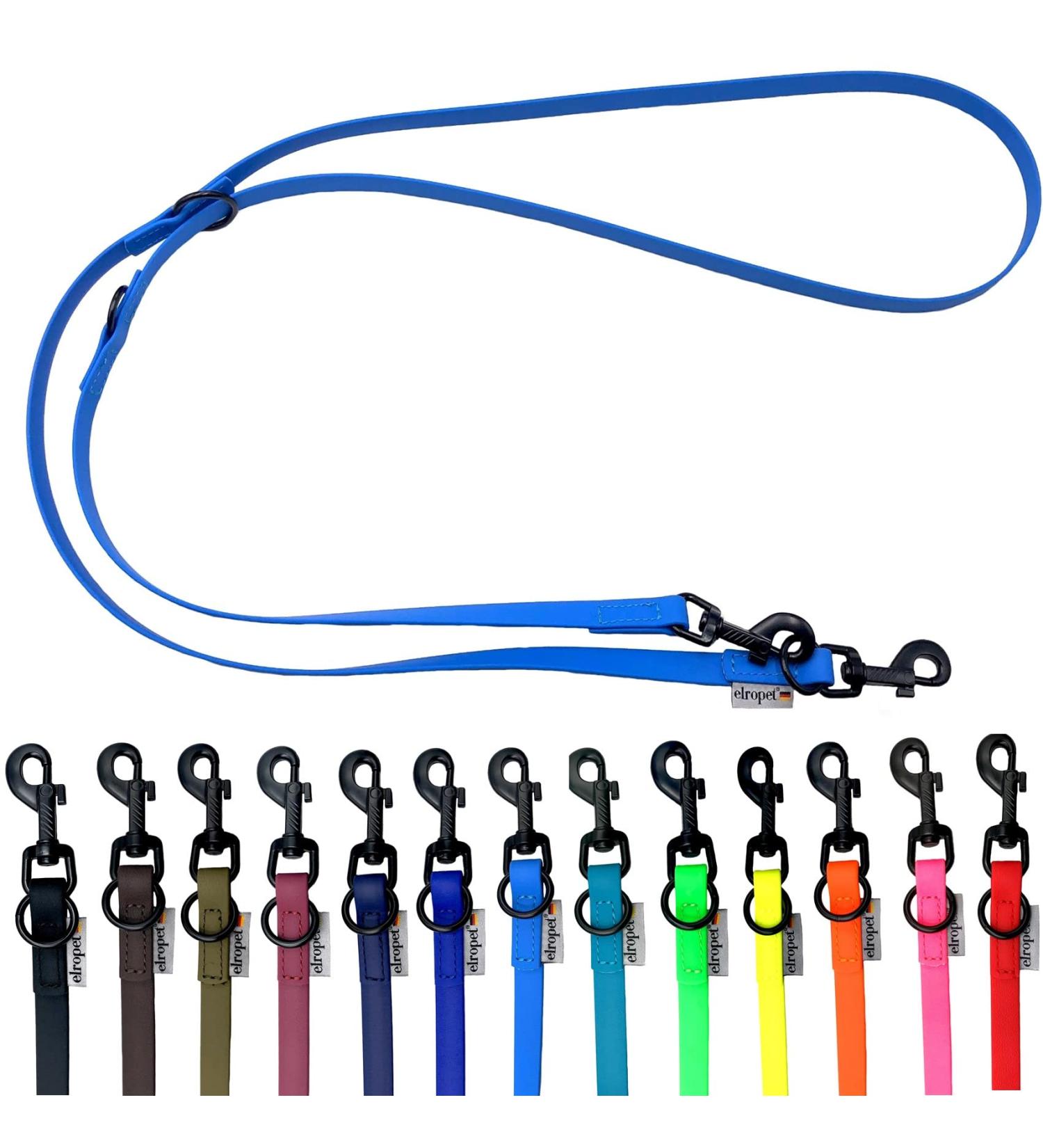 Biothane Dog Leash with Adjustable Hook for Small & Large Dogs - Light Blue 2m x 13mm - Durable & Waterproof | International Shipping - Buy Online on GoSupps.com