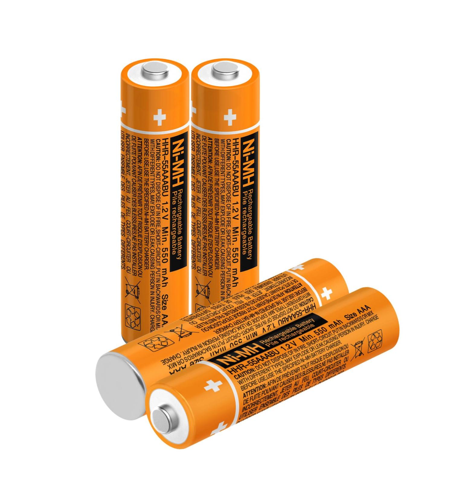 4pcs HHR-55AAABU 550mAh 1.2V AAA Ni-MH Replacement Battery for Panasonic Cordless Phone Telephone Handset Speaker DECT 6.0 Rechargeable (4) - Buy Online on GoSupps.com