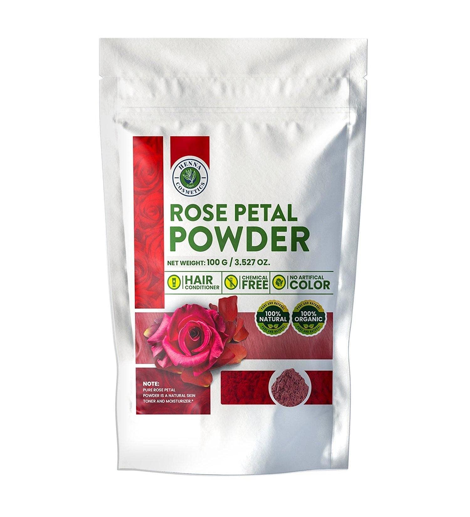 Buy Organic Rose Petal Powder for Facial & Hair Masks | 100g | Henna Cosmetics - International Shipping Available - Buy Online on GoSupps.com