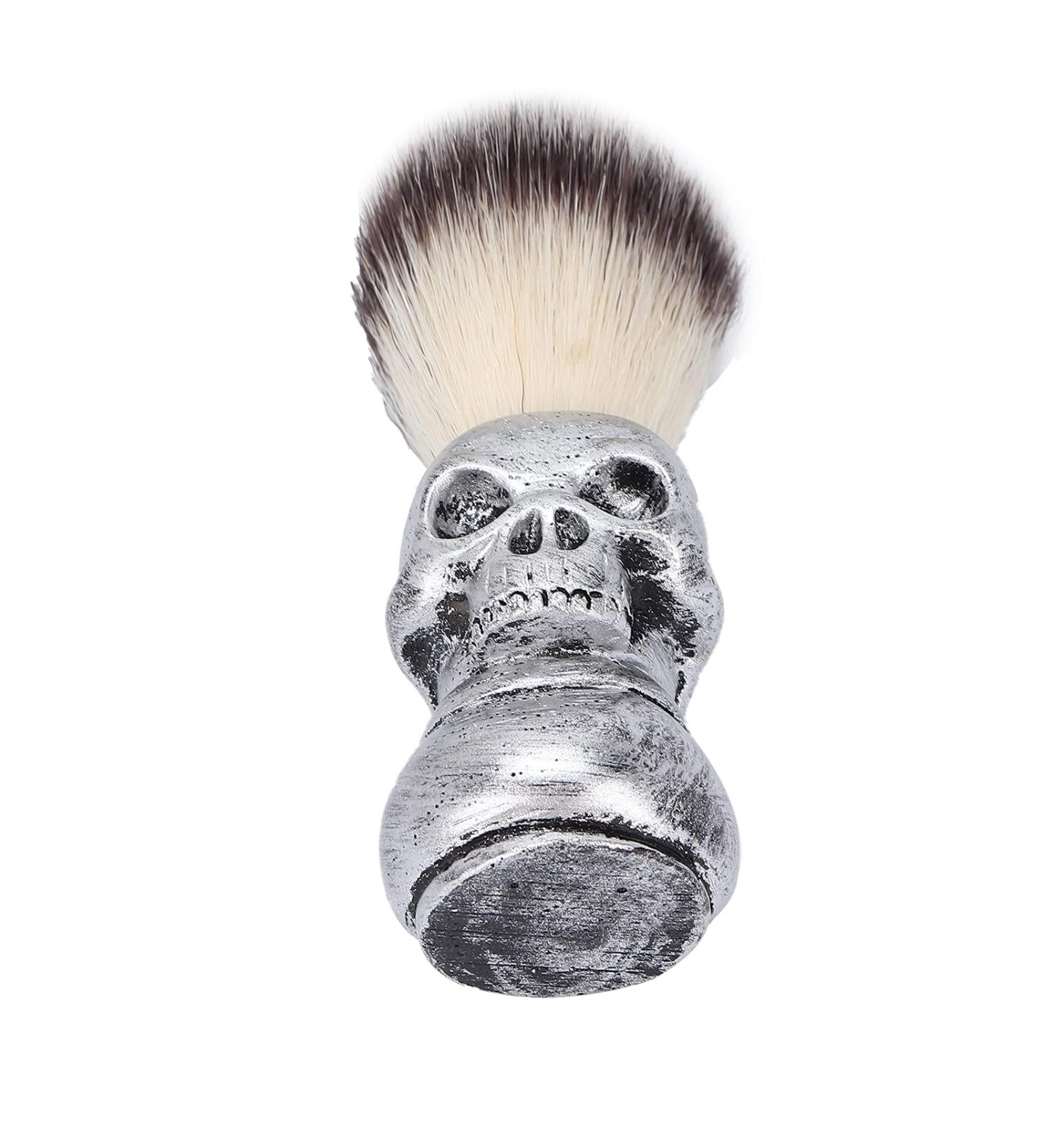 Buy Men s Skeleton Shaped Beard Shaving Brush - Silver Skull Grooming Tool for Perfect Grooming - Buy Online on GoSupps.com