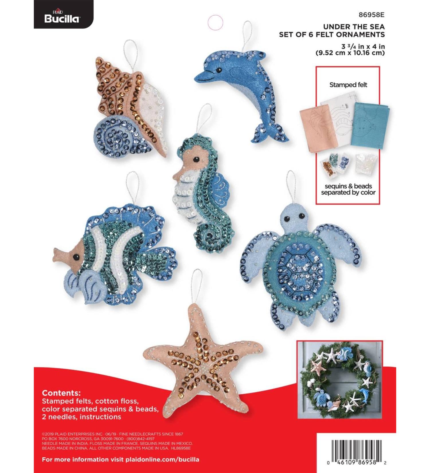 Bucilla 86958E Under the Sea Felt Ornaments Kit - DIY Craft Project - Buy Online on GoSupps.com