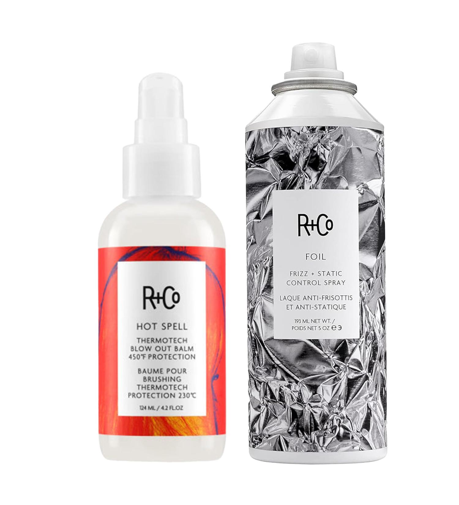 R+Co Foil Frizz Static Control Spray (5 Oz) + Hot Spell Thermotech Blow Out Balm (4.2 Oz) | Eliminates Frizz + 450* Heat Protection | Vegan + Cruelty-Free | - Buy Online on GoSupps.com