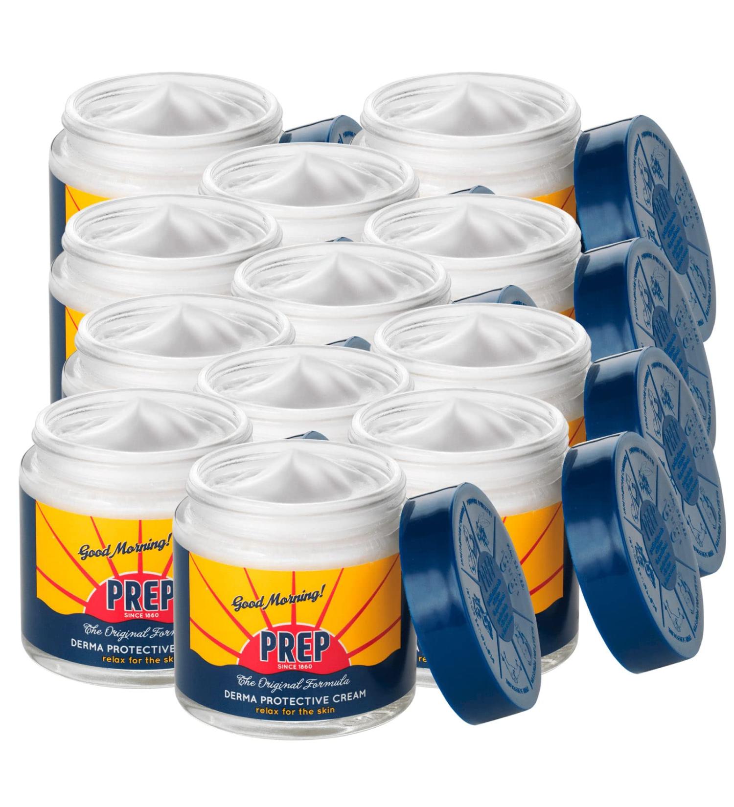 PREP 12 x multifunctional skin protection cream for irritated and red skin against insect bites foot fatigue and sun redness shave relief 12 cans of 75 g Confezione da 12