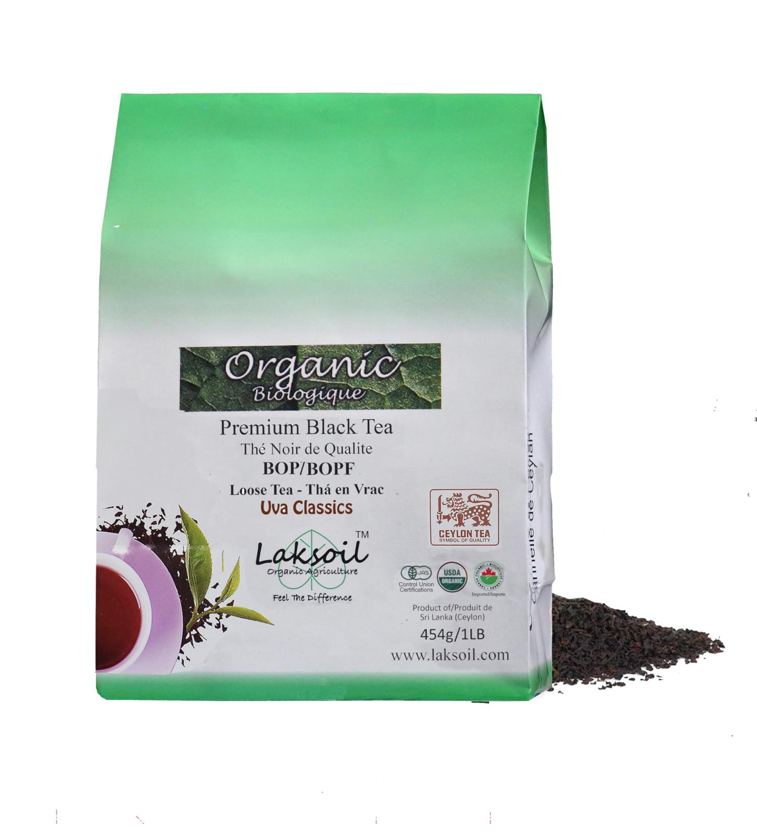 Certified Organic Ceylon Black Tea BOP Premium Leaves 1LB/454g 454g/1LB