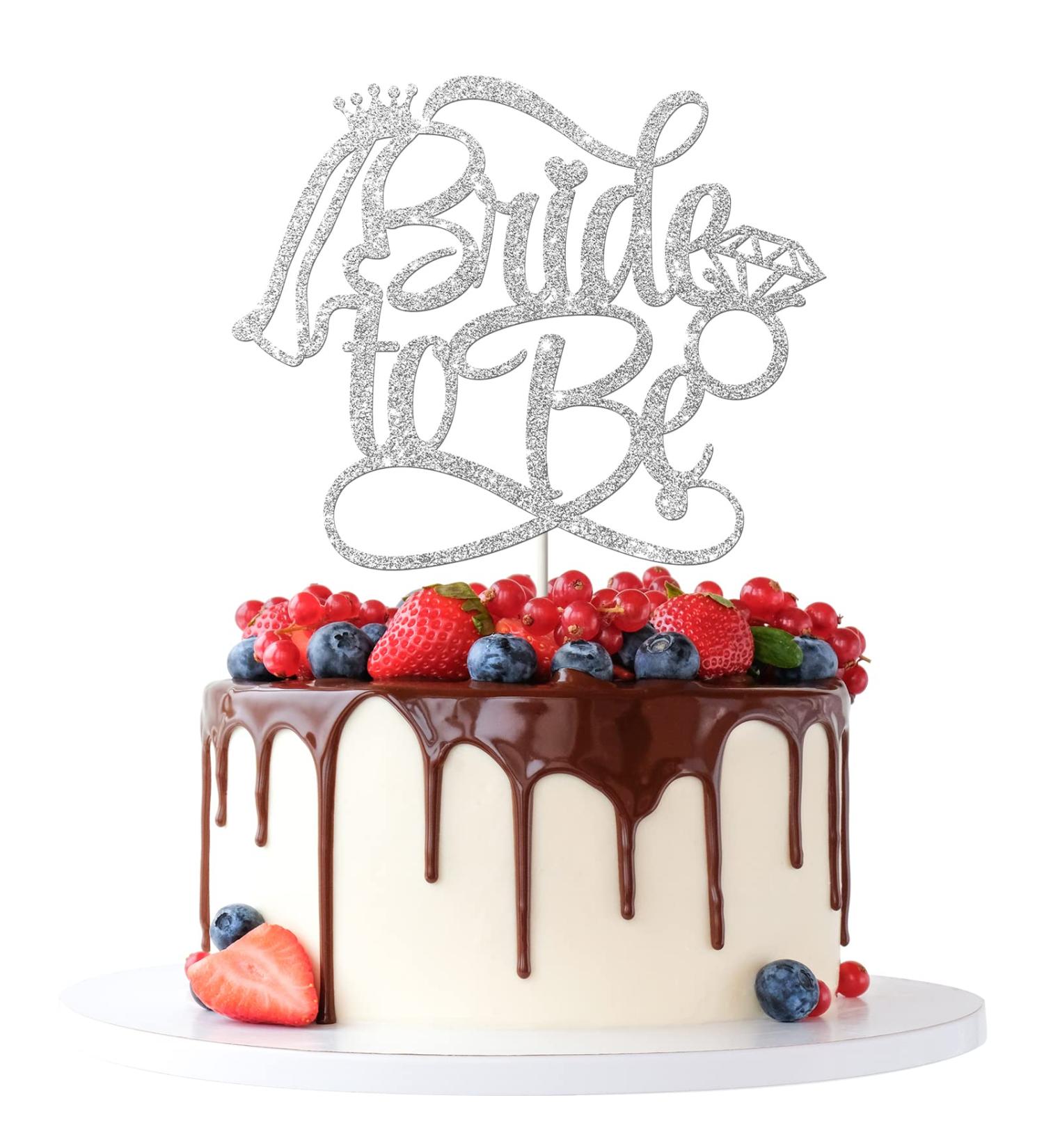 Tenhaisi Silver Glitter Bride to Be Cake Topper Bridal Shower/Wedding/Engagement Party Decorations Bridal Sign Wedding Party Supplies - Buy Online on GoSupps.com