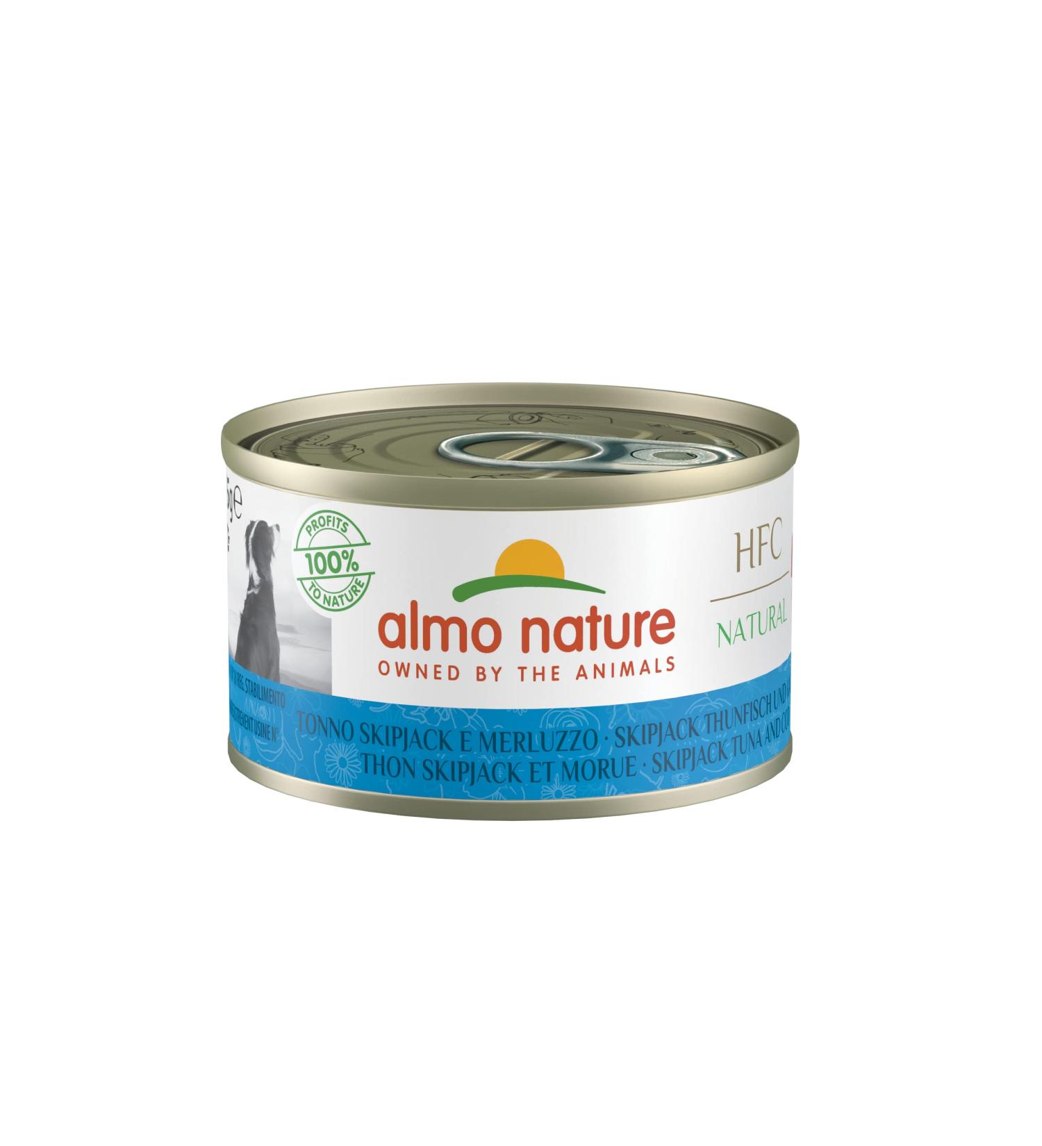 Almo Nature HFC Natural Nass Food for Dogs with Skip Jack Thunfisch + cod originally food quality and are now being purchased for dog food.Skip Jack Thunfisch + cod 95 g (24 Pack)