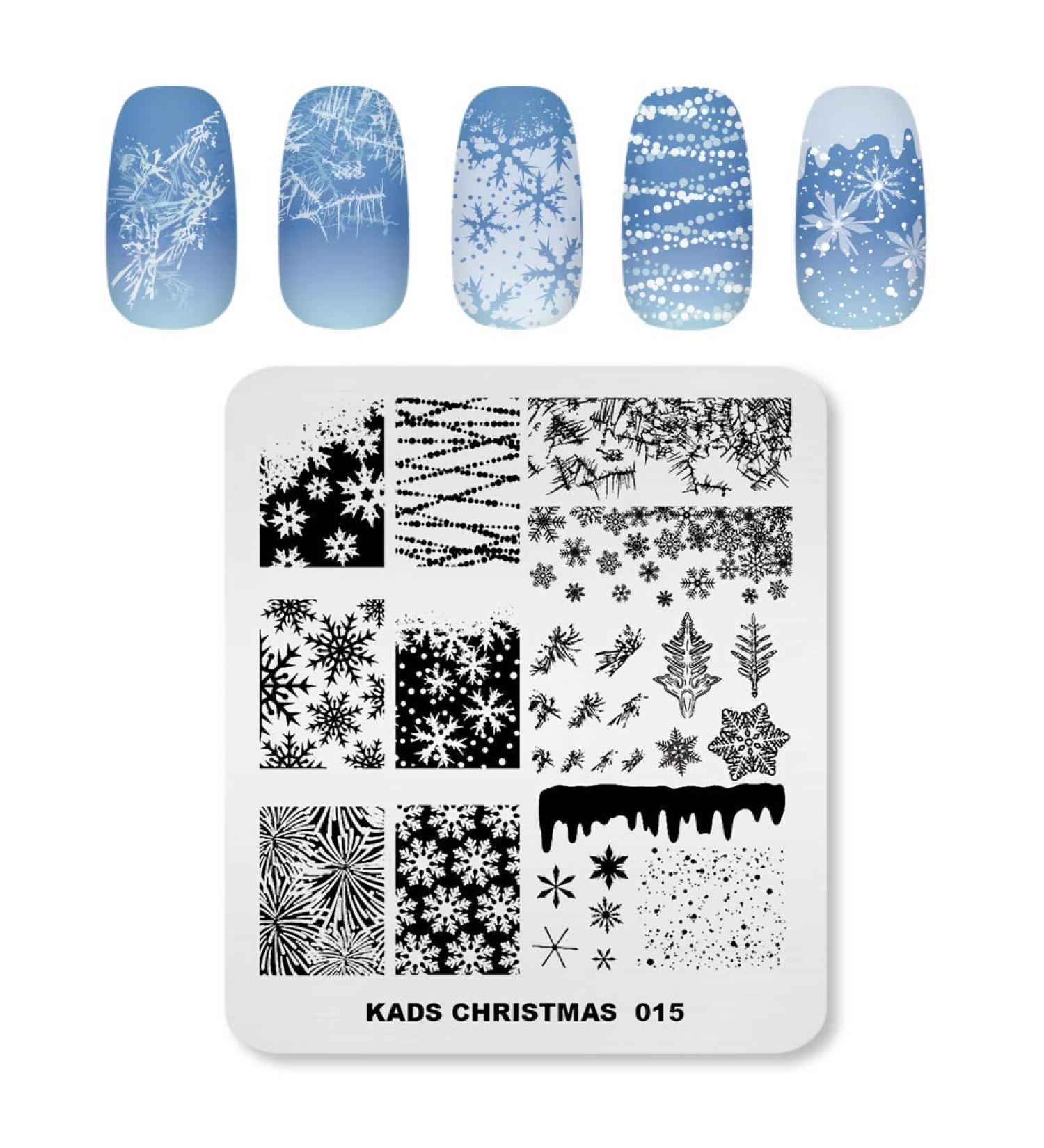 KADS CH015 Christmas Stamping Plate - Nail Art Decoration Tool | Christmas Tree & Snowflake Designs for Festive Nail Art - Buy Online on GoSupps.com