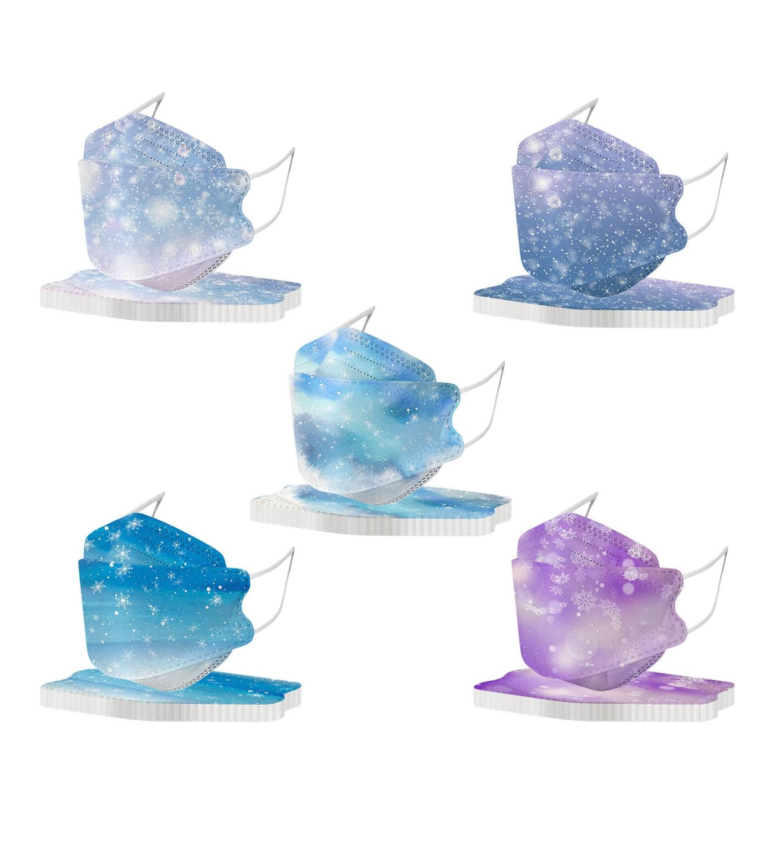 Buy WEXCV 50-Pack 4D Snowflake Print 5-Layer Breathable Fabric Masks for Adults - Perfect One-Way Mouth Protection for Easter | International Shipping Available - Buy Online on GoSupps.com