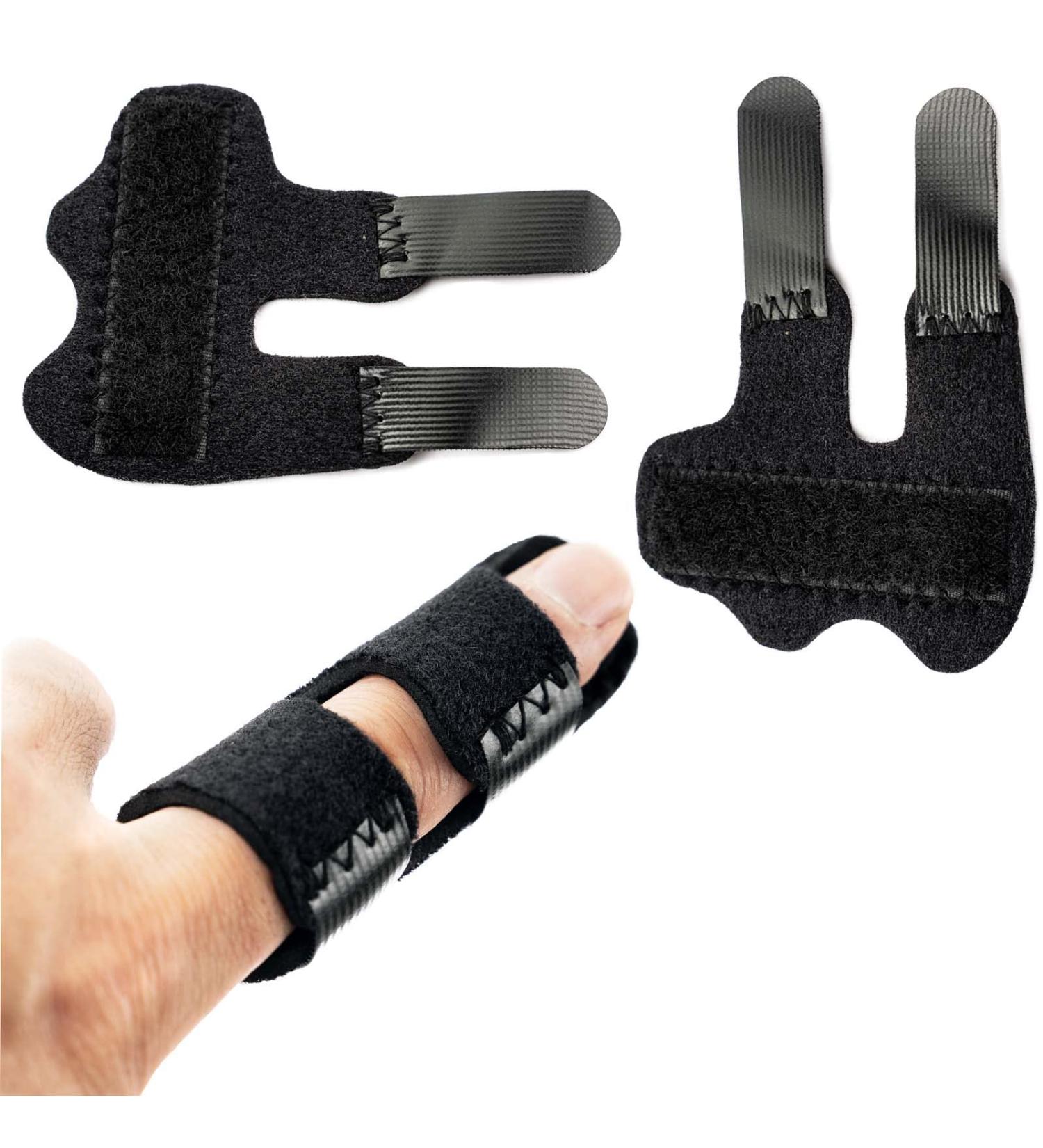 Trigger Finger & Mallet Finger Splints Set | Index & Ring Finger Straightener | 2pc Black Splint Kit - Buy Online on GoSupps.com